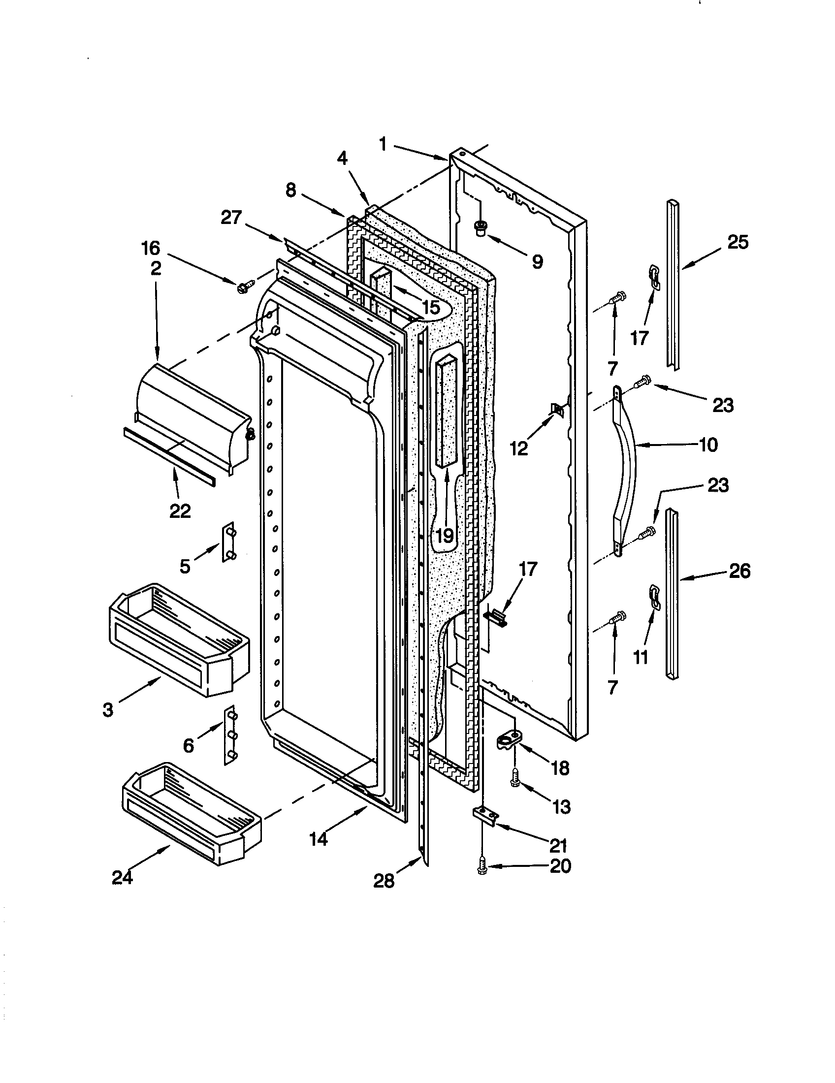 Kenmore 10657072791 refrigerator door diagram