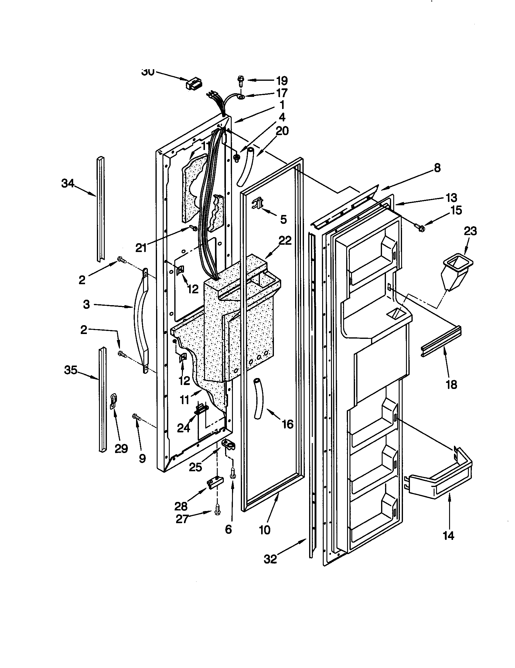 Kenmore 10657072791 freezer door diagram