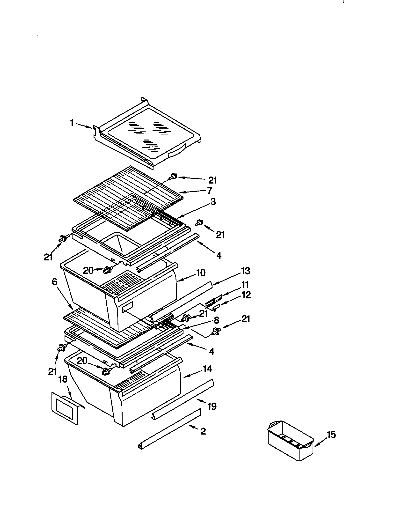 Kenmore 10659087890 refrigerator shelf diagram