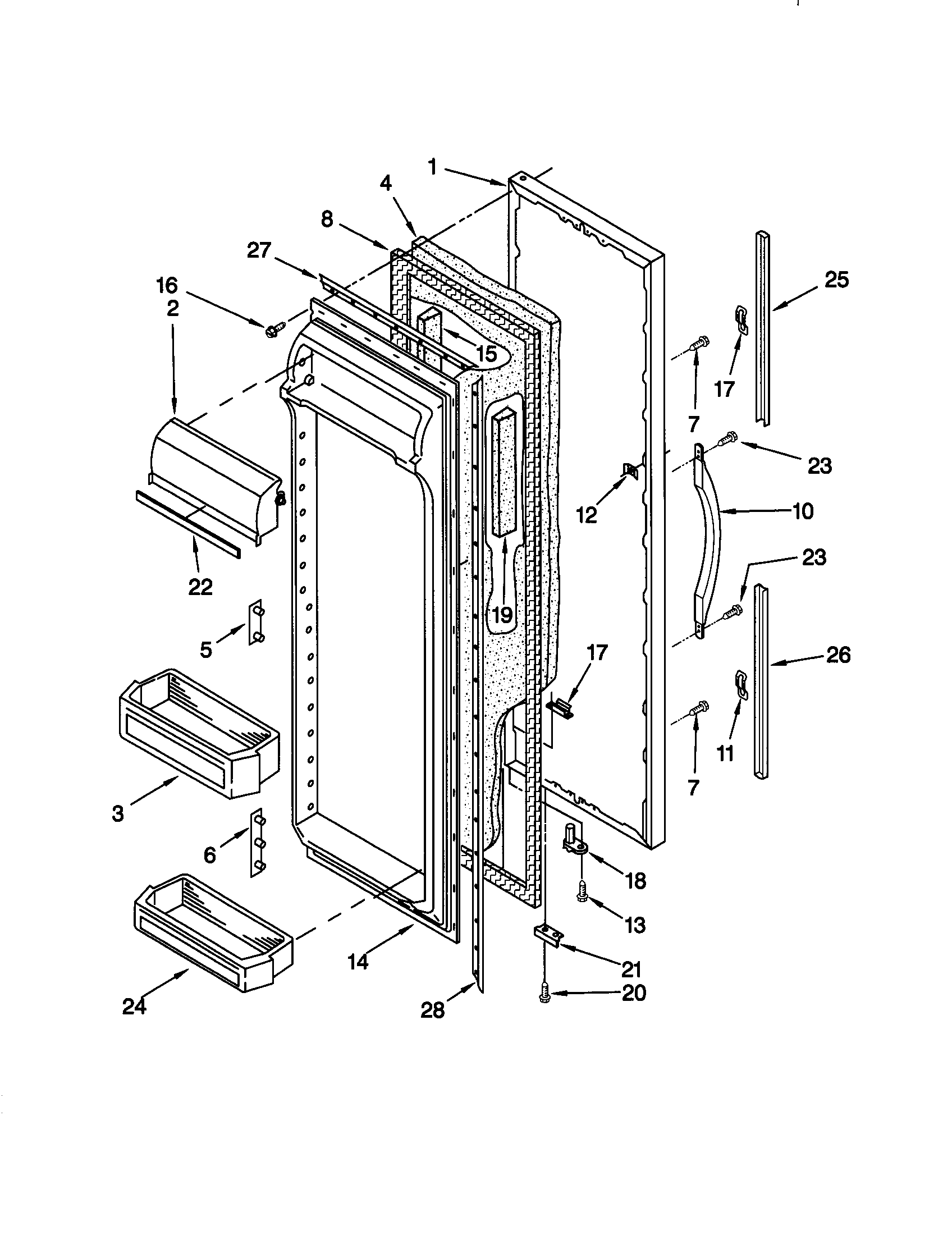 Kenmore 10659087890 refrigerator door diagram