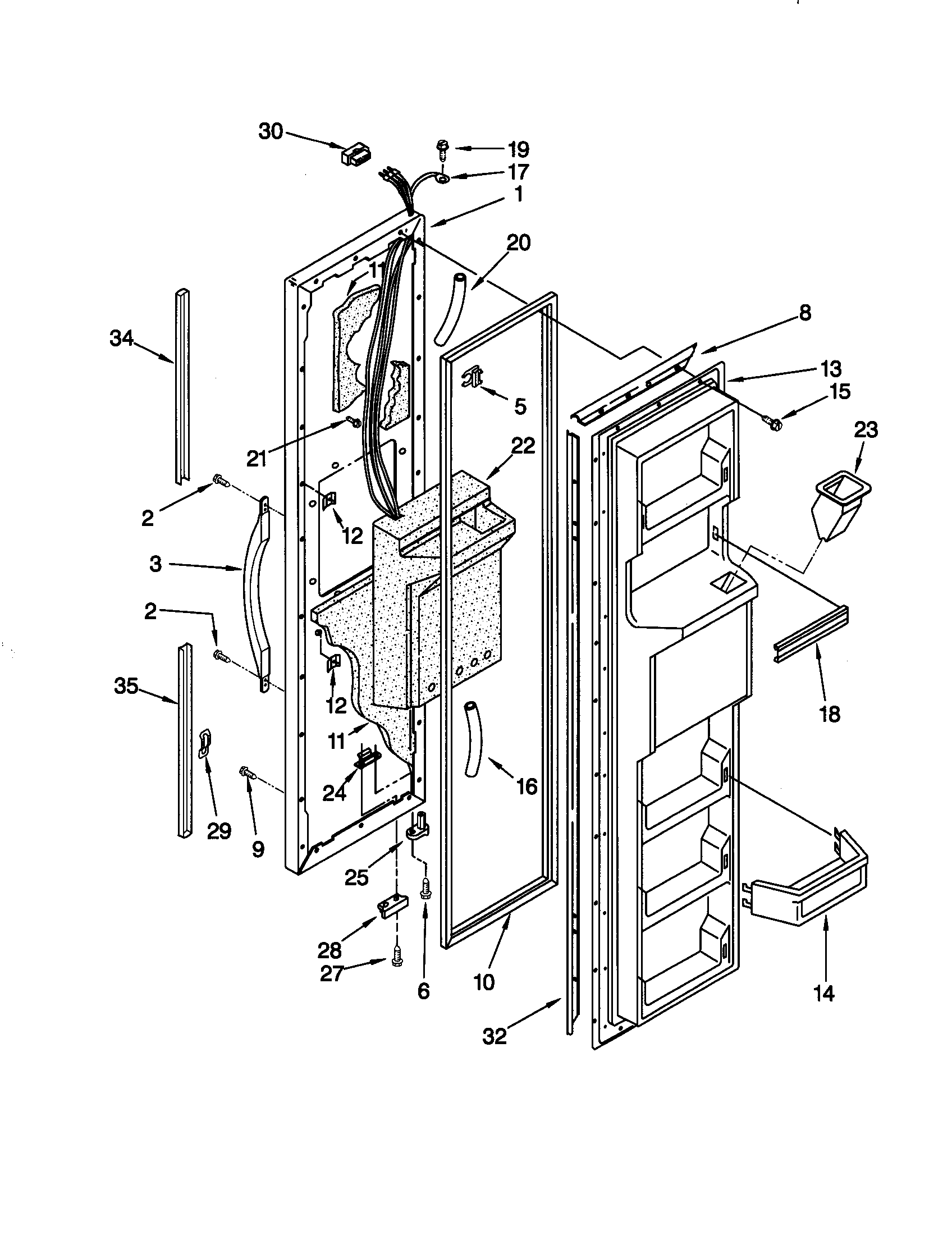 Kenmore 10659087890 freezer door diagram