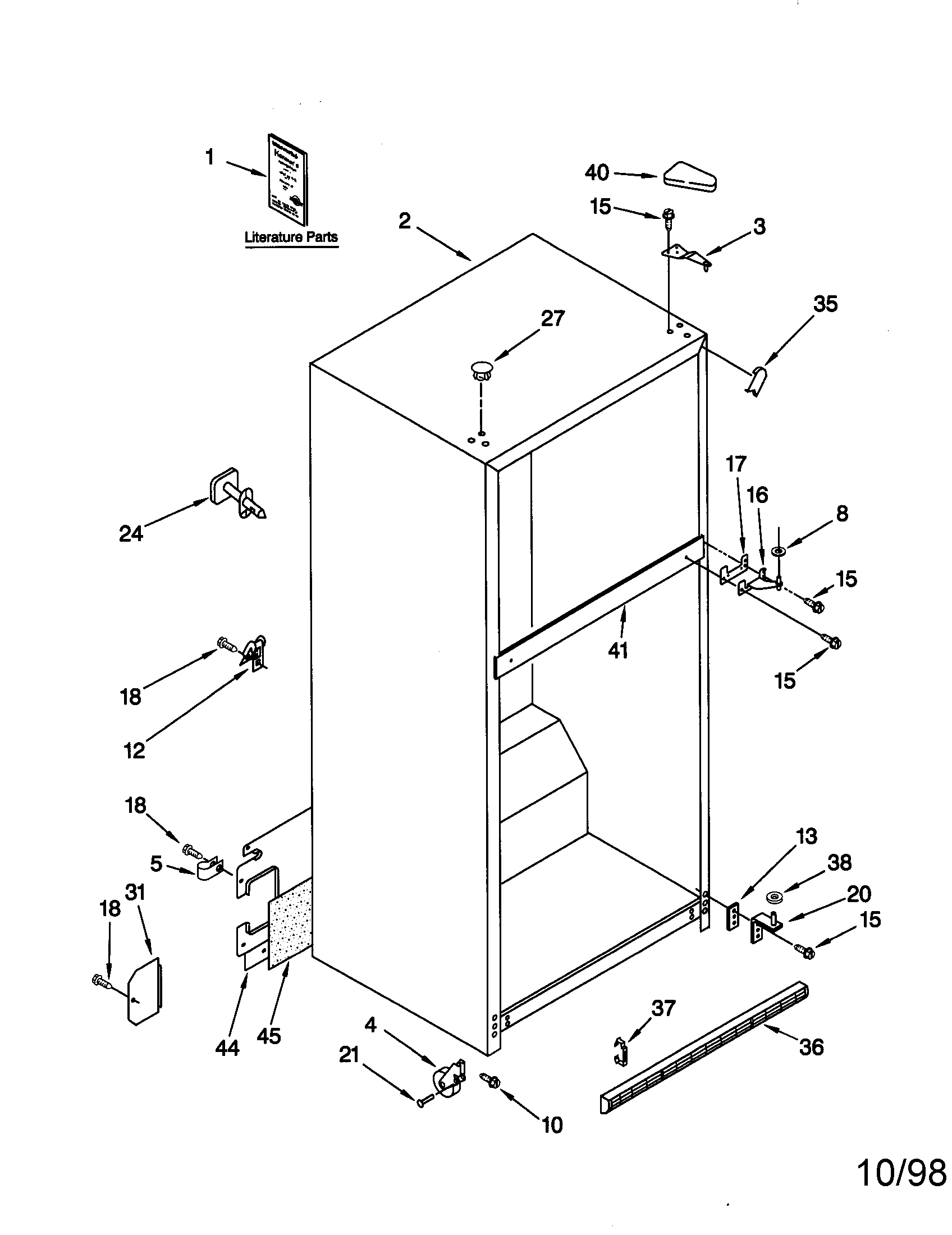 Kenmore 10678187891 cabinet diagram