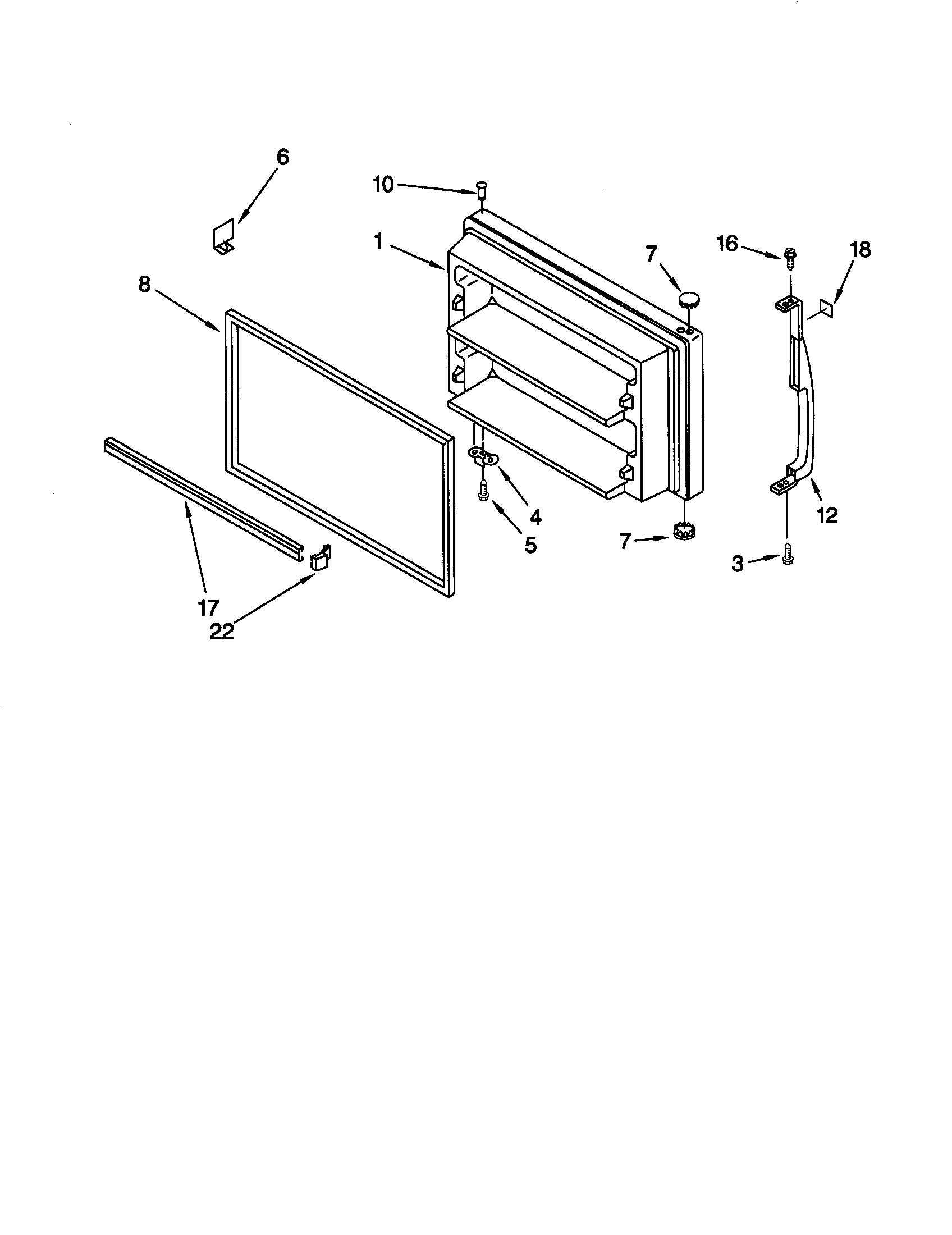 Kenmore 10678187891 freezer door diagram