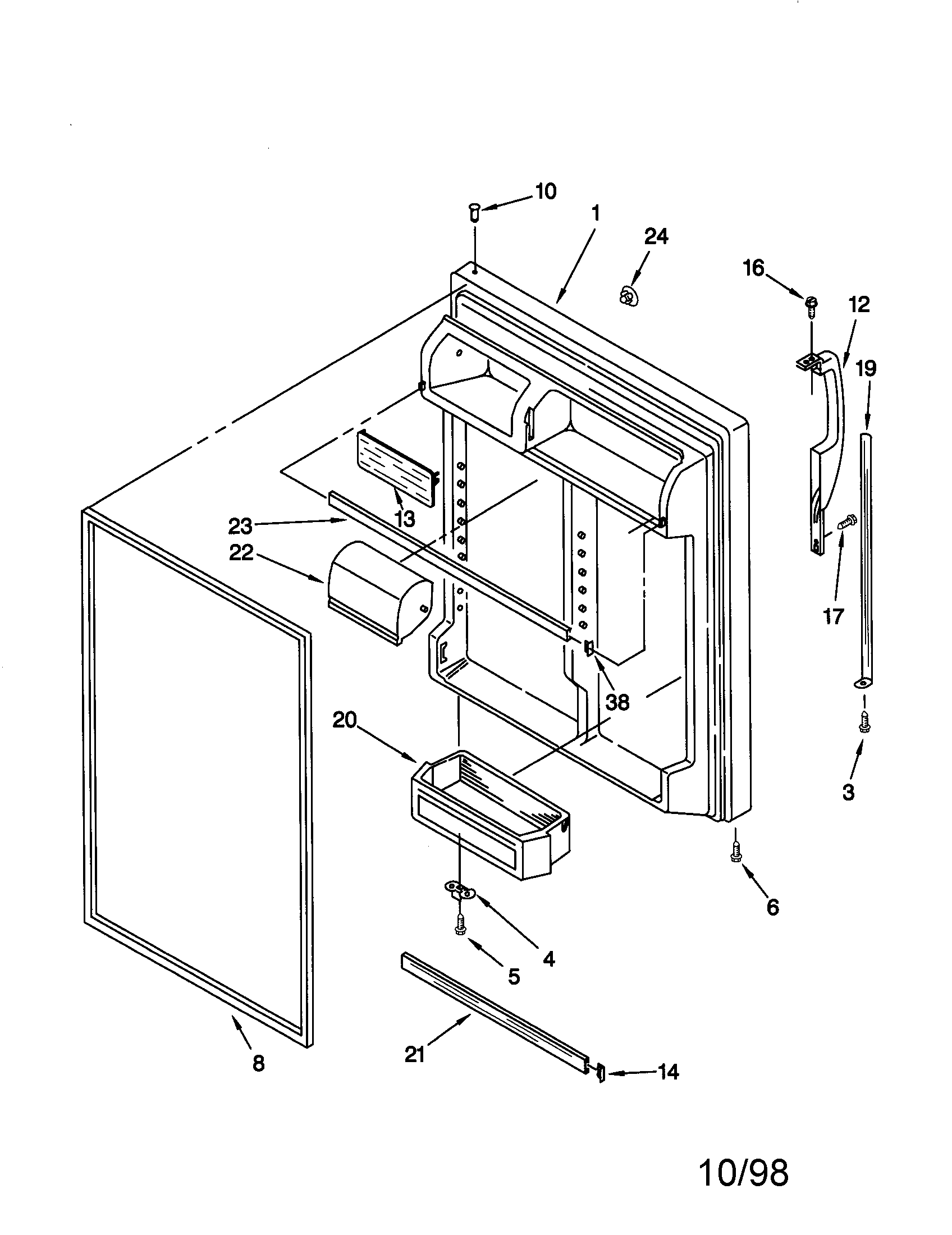 Kenmore 10678187891 refrigerator door diagram