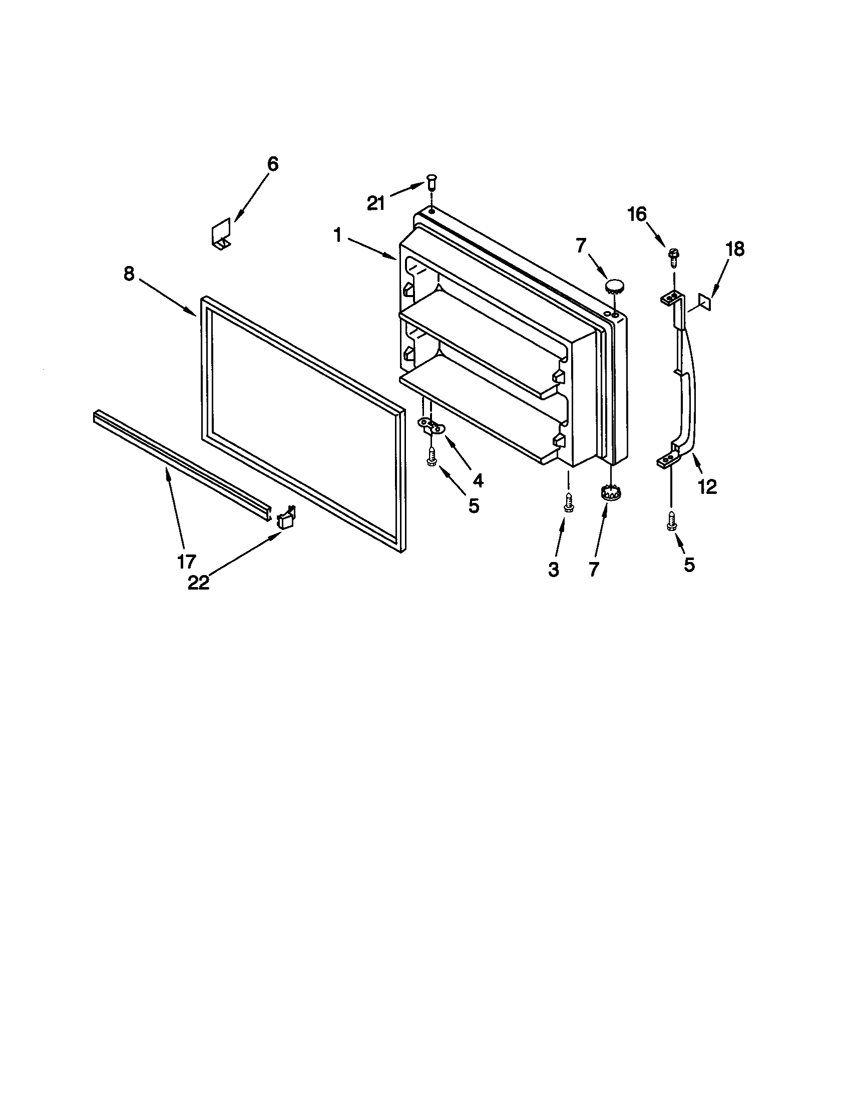 Kenmore 10678902891 freezer door diagram