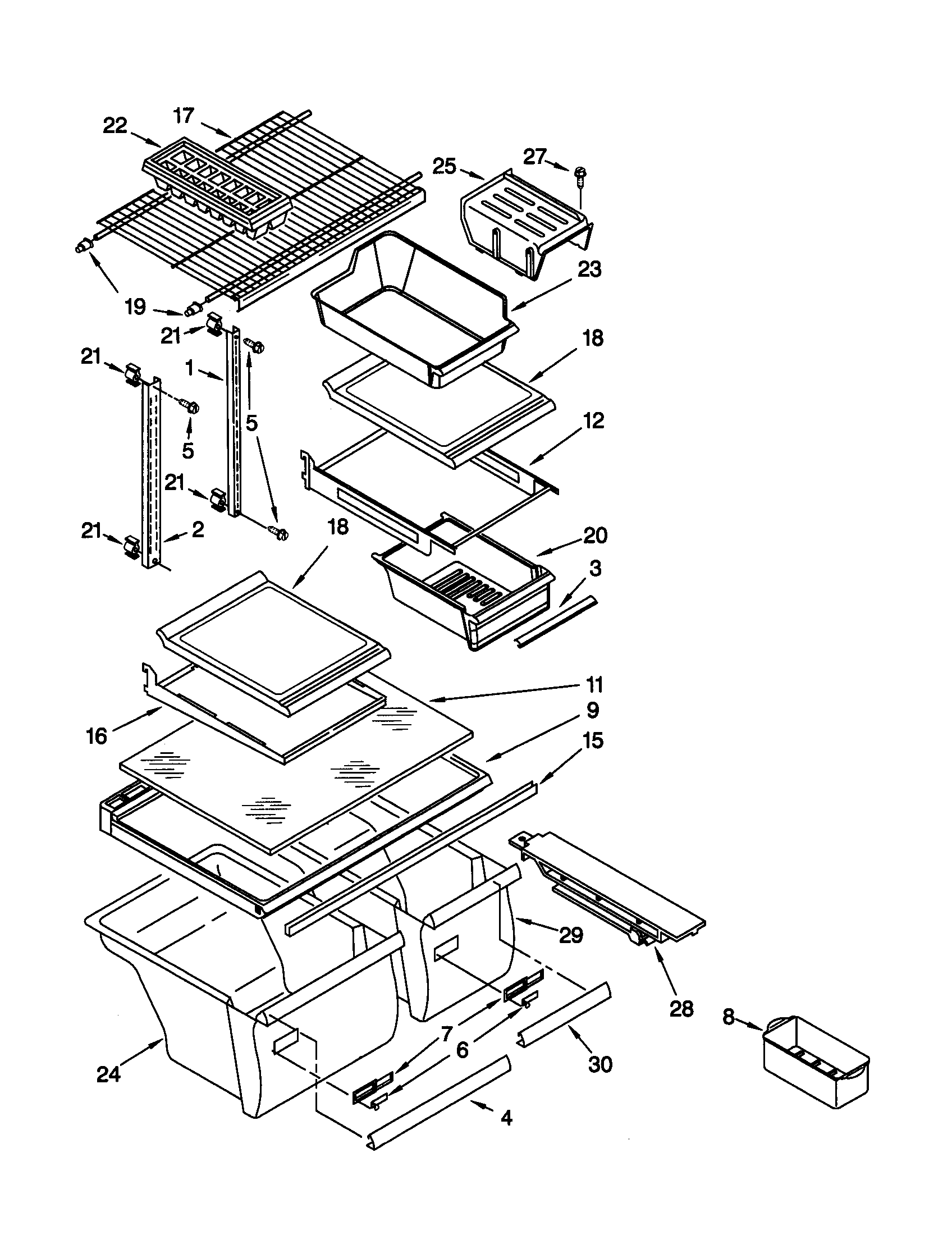 Kenmore 10678902891 shelf diagram