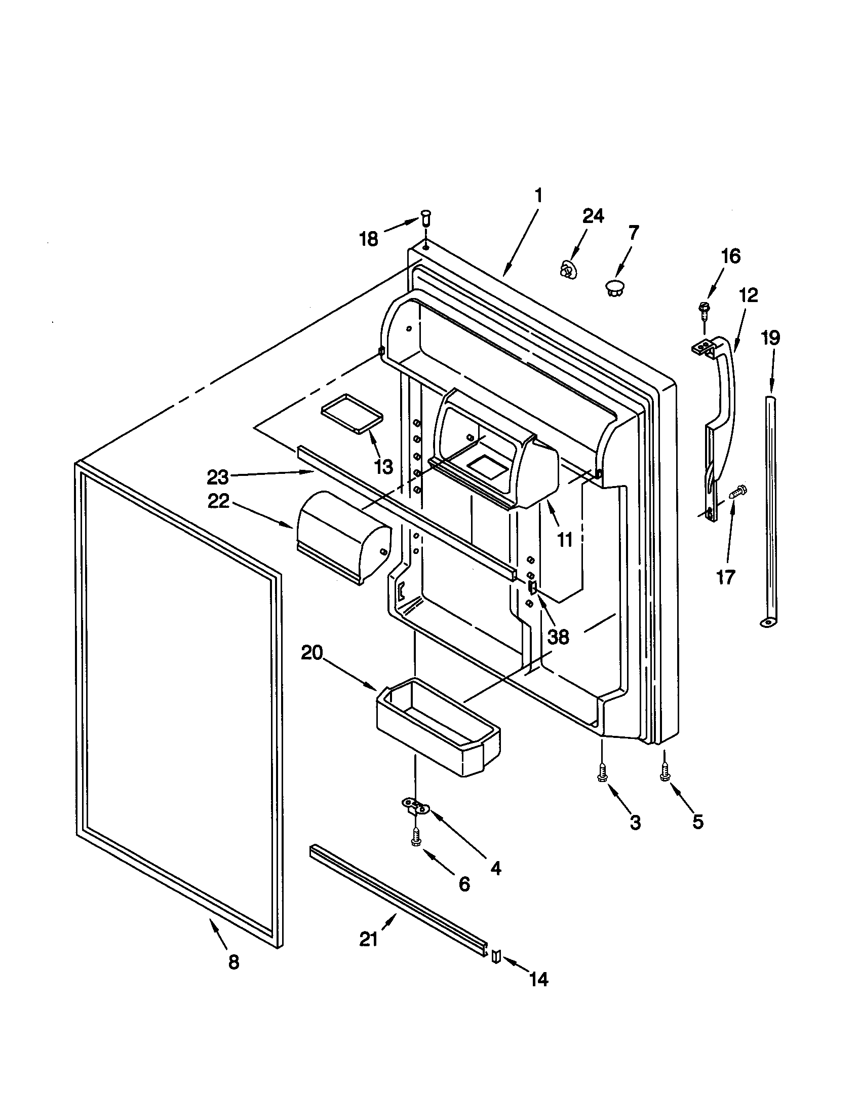 Kenmore 10678902891 refrigerator door diagram