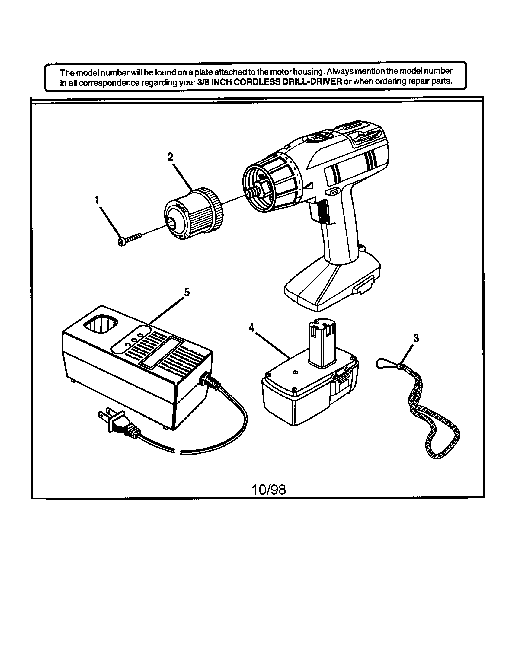 Craftsman 973274980 3/8" cordless drill-driver diagram