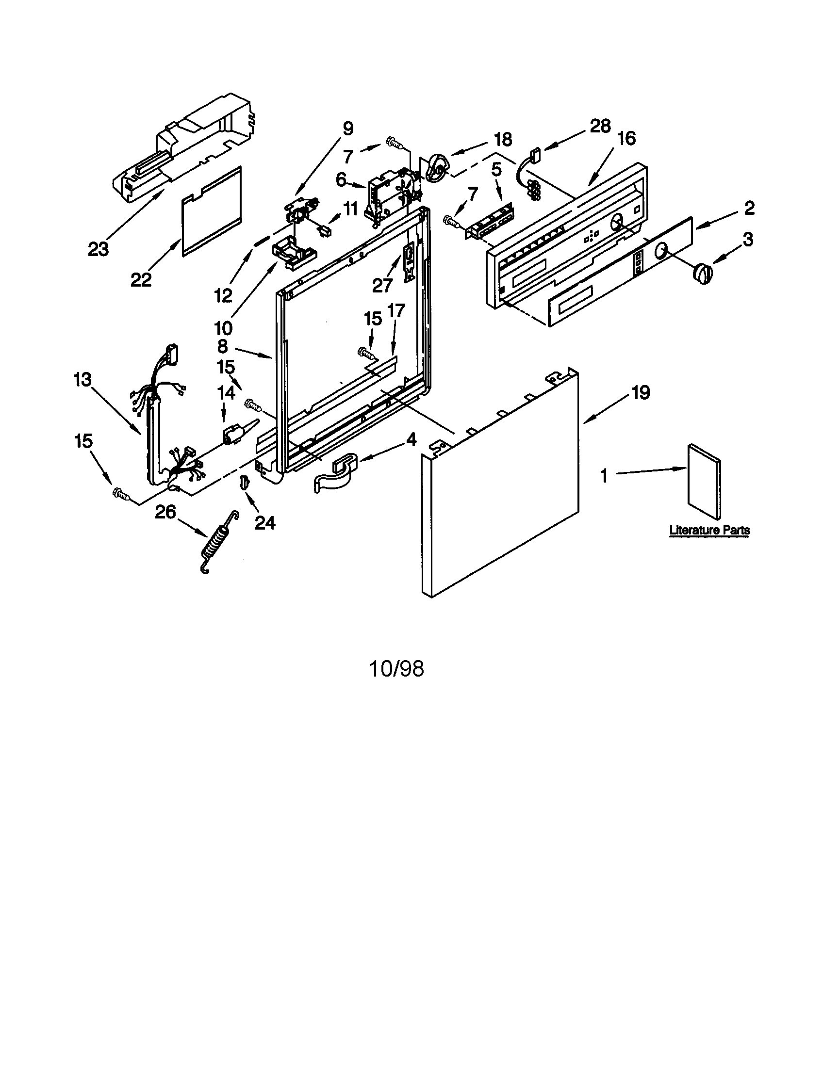 Kenmore 66517798792 frame and console diagram