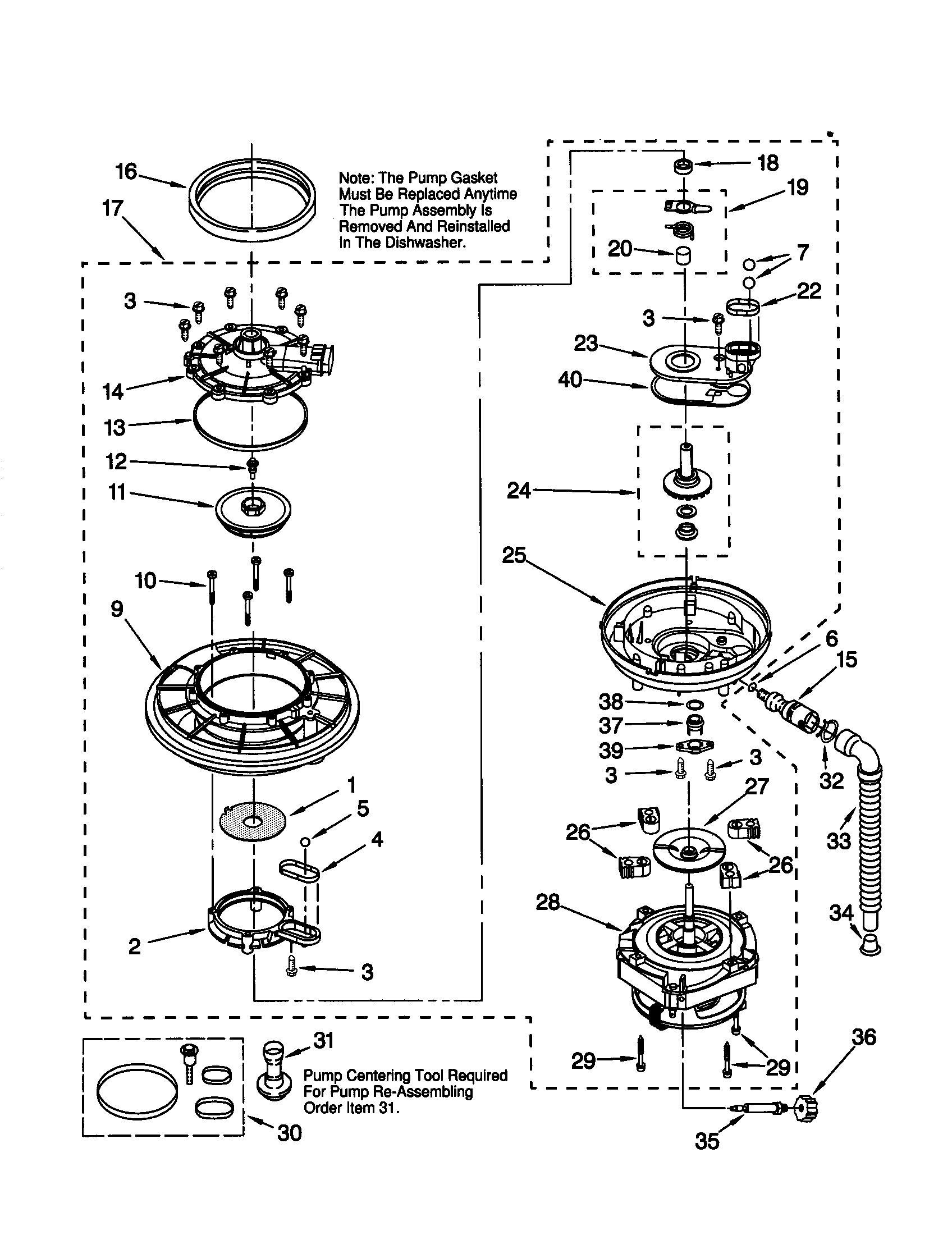 Kenmore 66517798792 pump and motor diagram