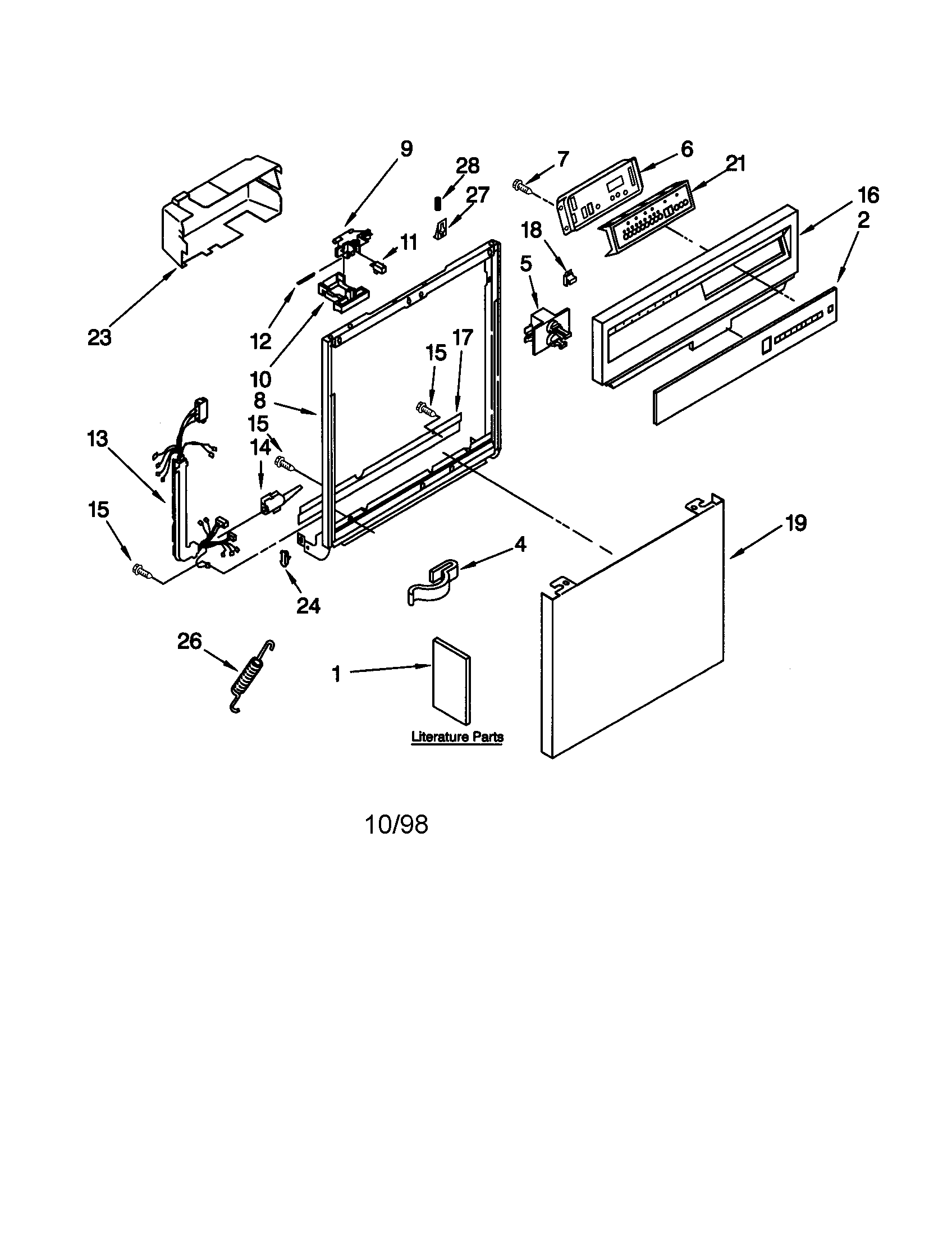 Kenmore 66516838792 frame and console diagram