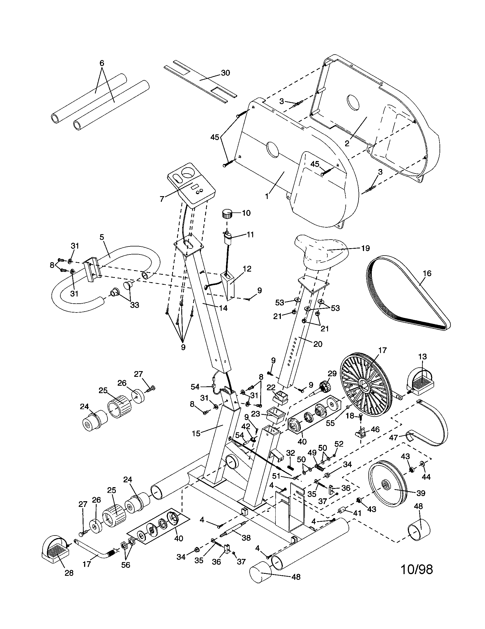Weslo WLEX23080 unit parts diagram