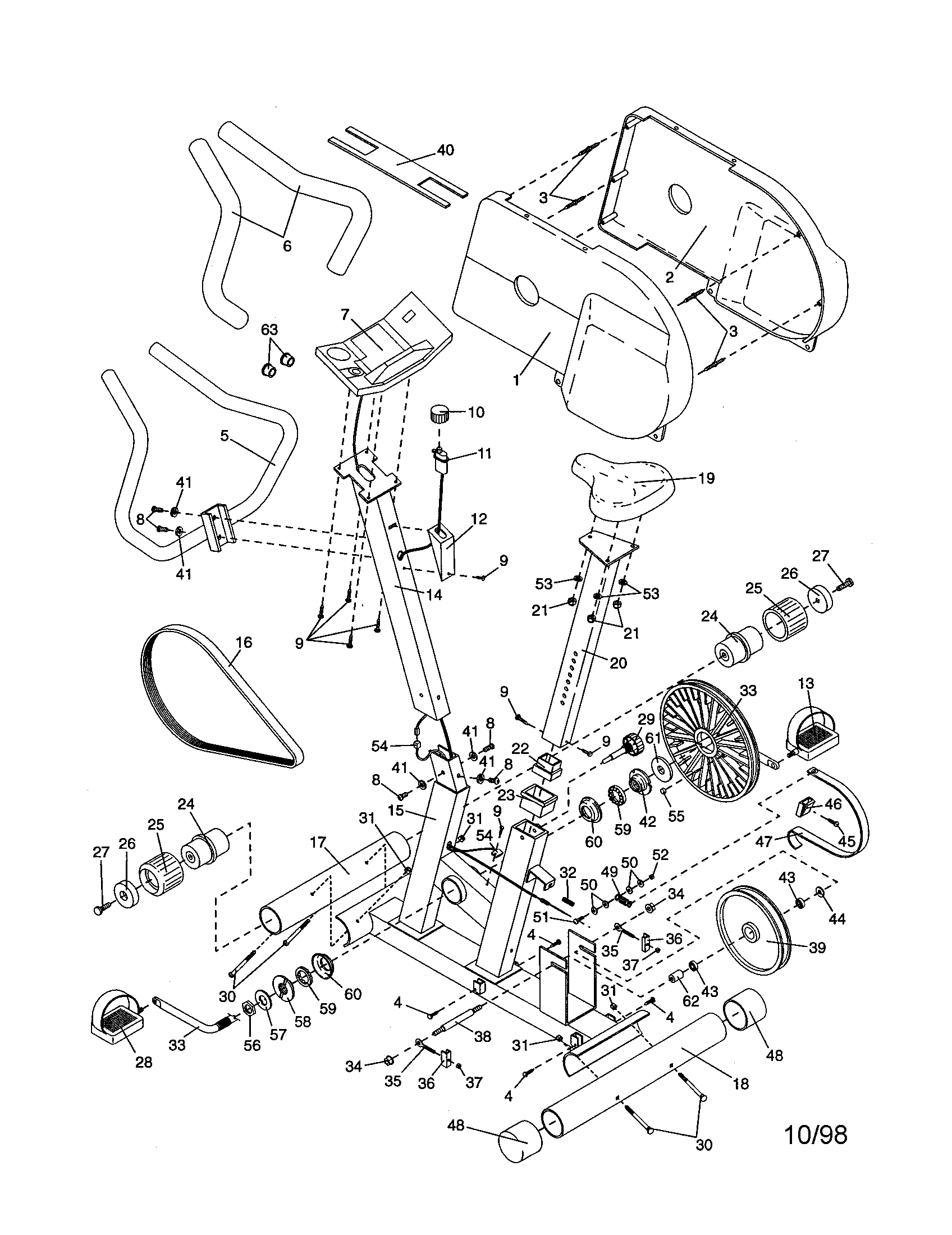 Weslo WLEX23180 unit parts diagram