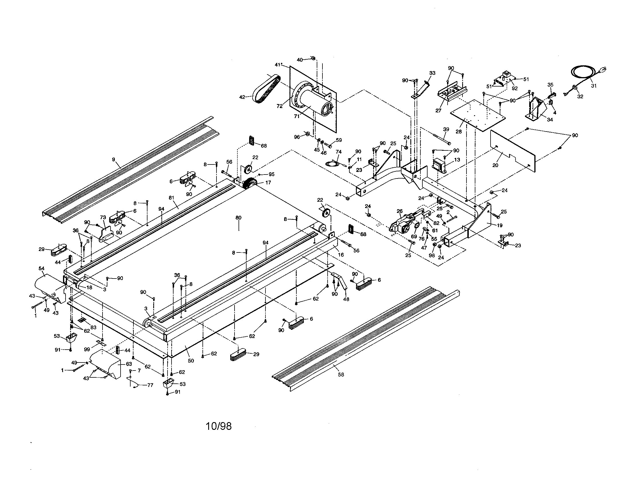 NordicTrack NTTL90080 unit parts diagram