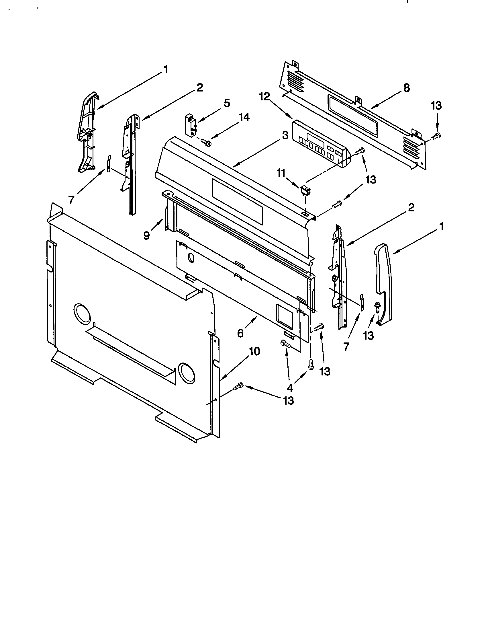 Whirlpool SF370LEGW0 control panel diagram