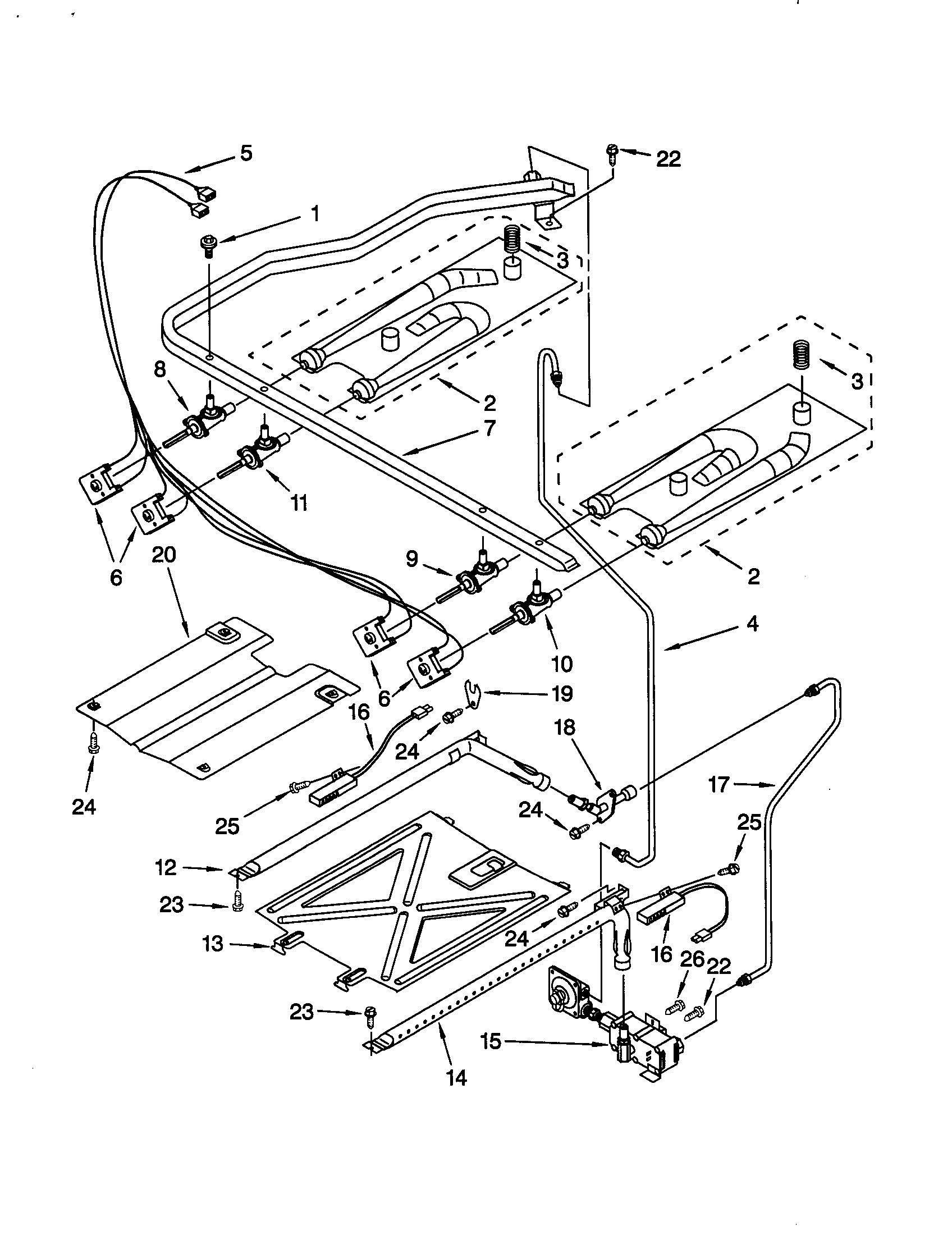 Whirlpool SF370LEGW0 manifold diagram