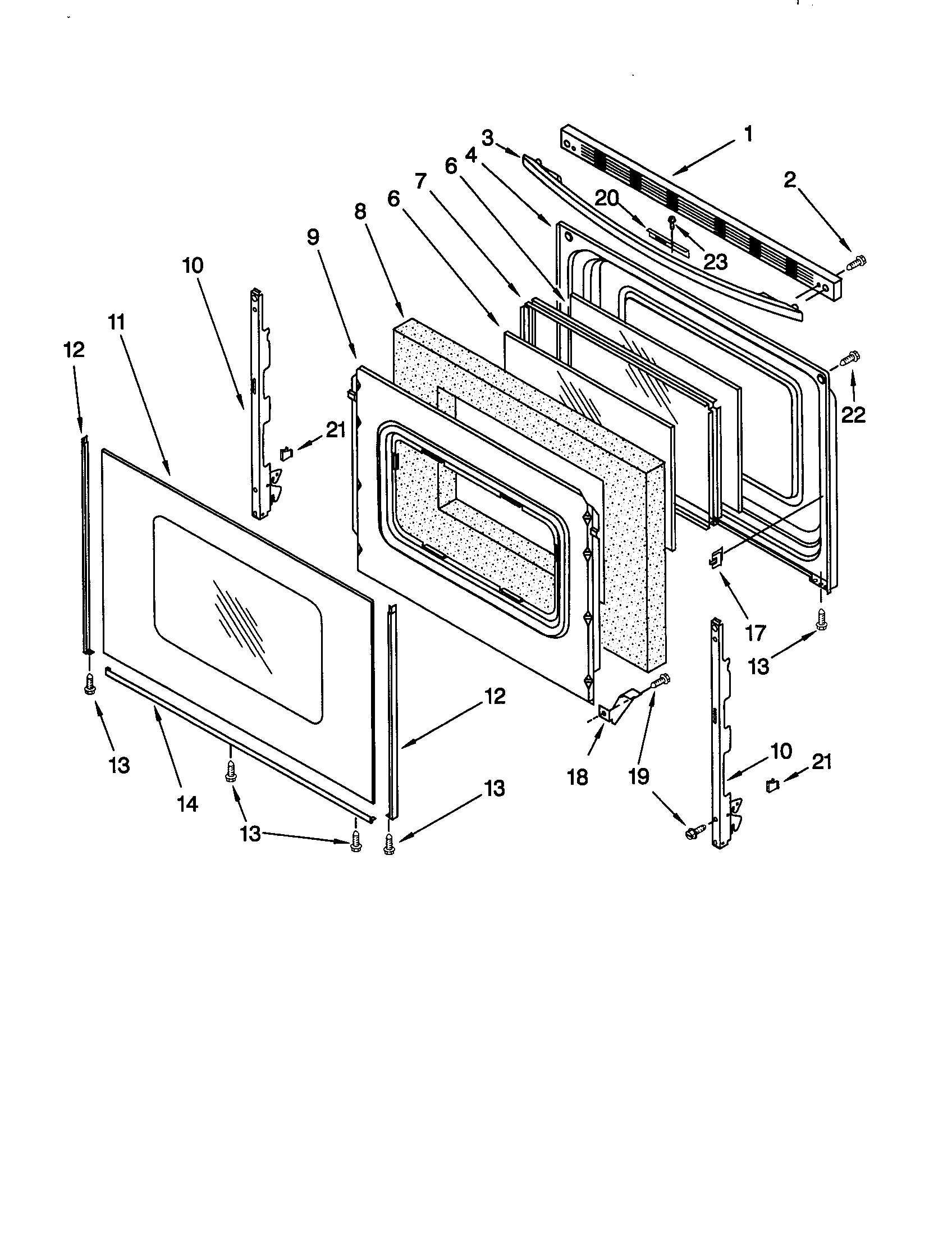 Whirlpool SF370LEGW0 door diagram