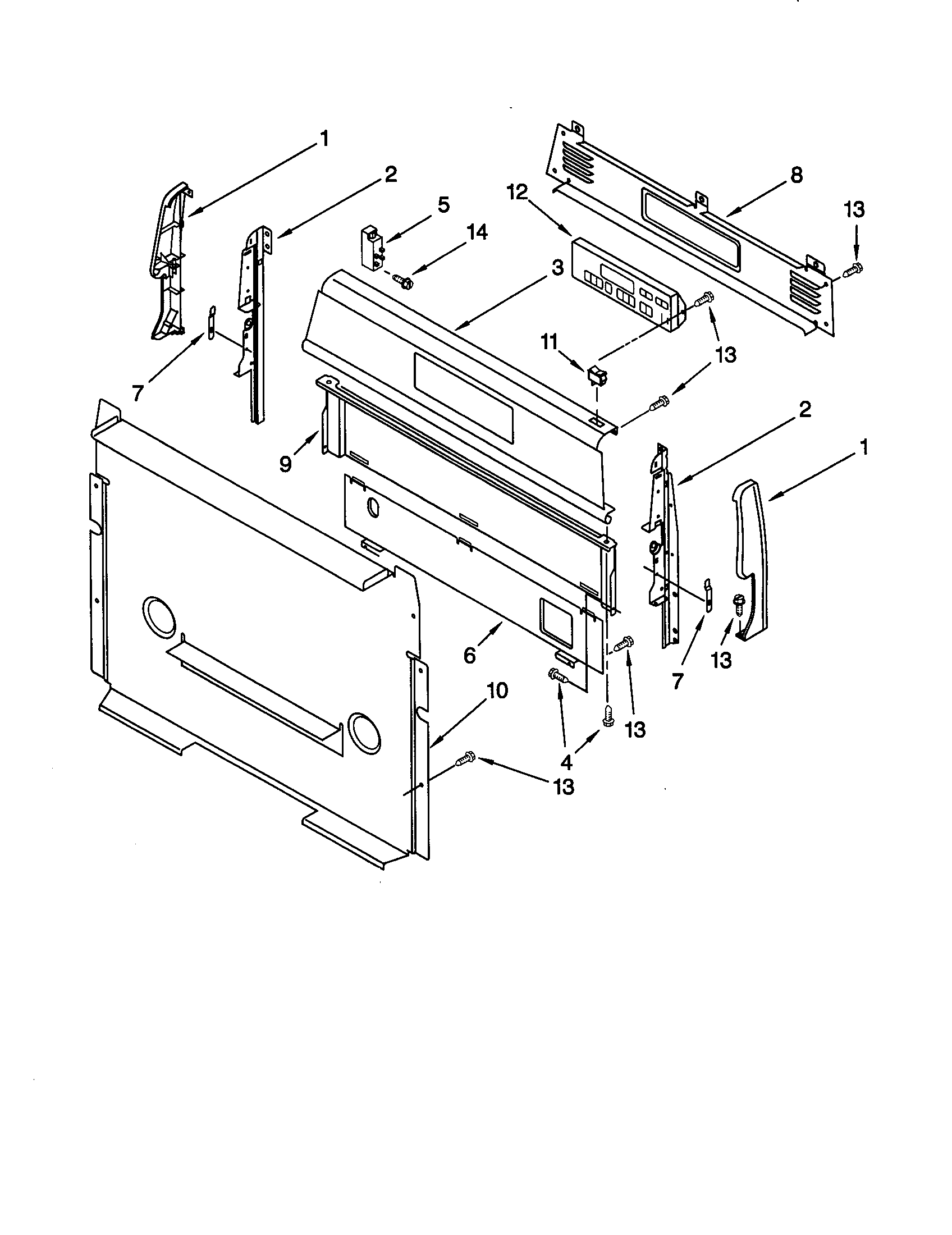 Whirlpool SF370PEGZ0 control panel diagram