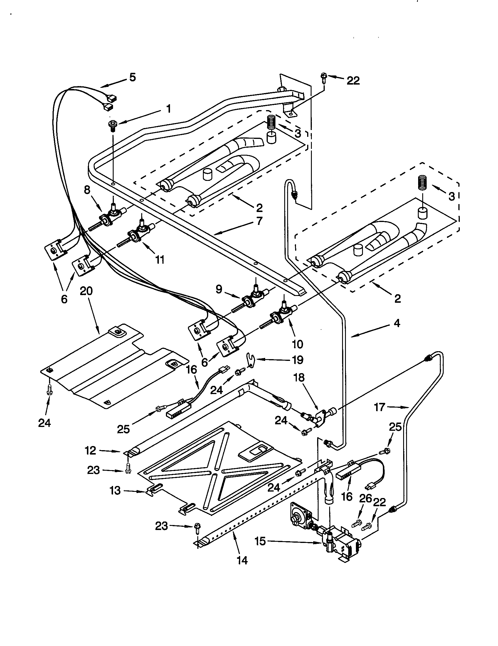 Whirlpool SF370PEGZ0 manifold diagram