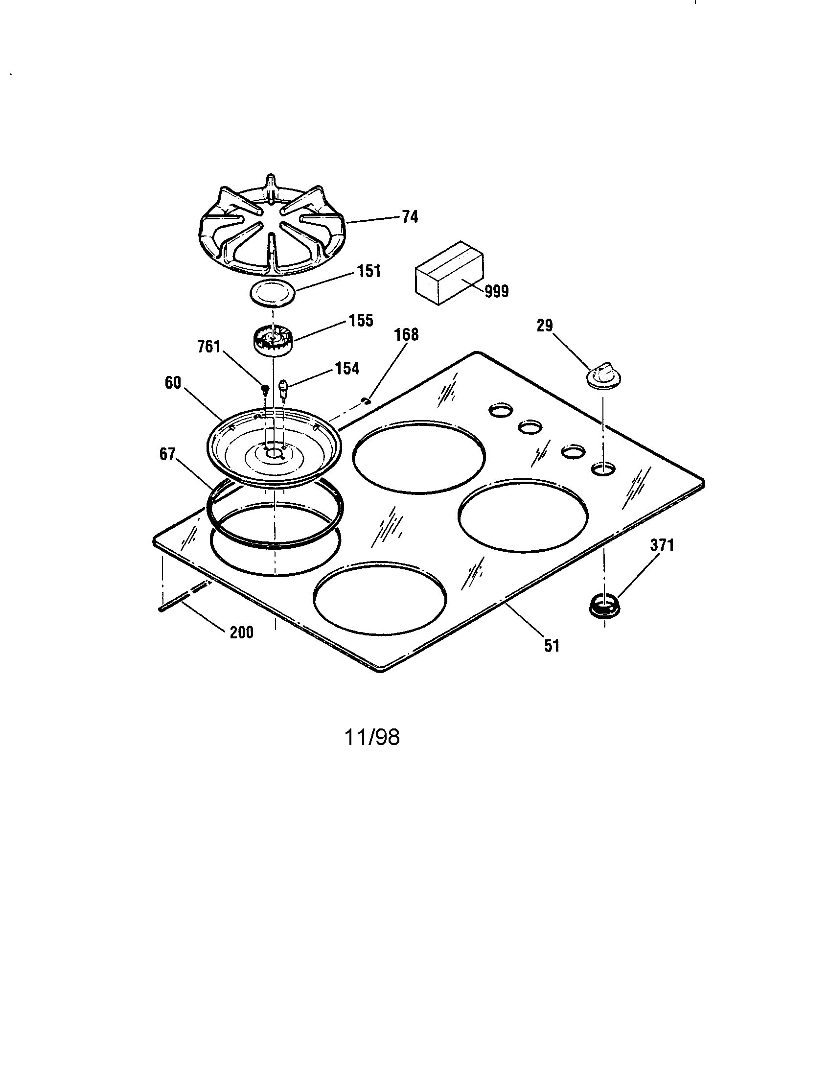 Kenmore 91132389890 main top diagram