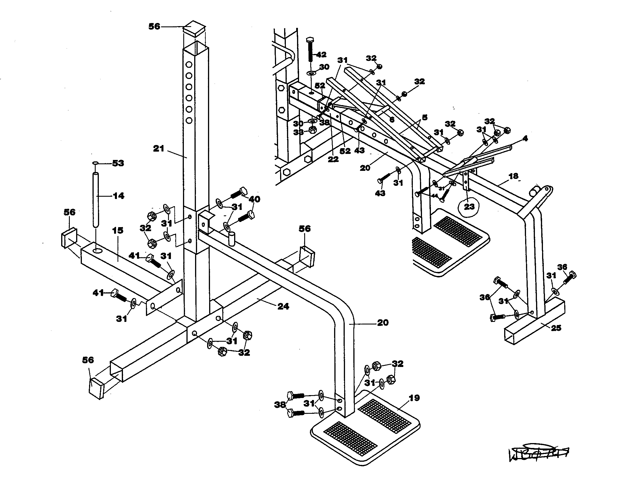 Legacy WB0747 main frame diagram