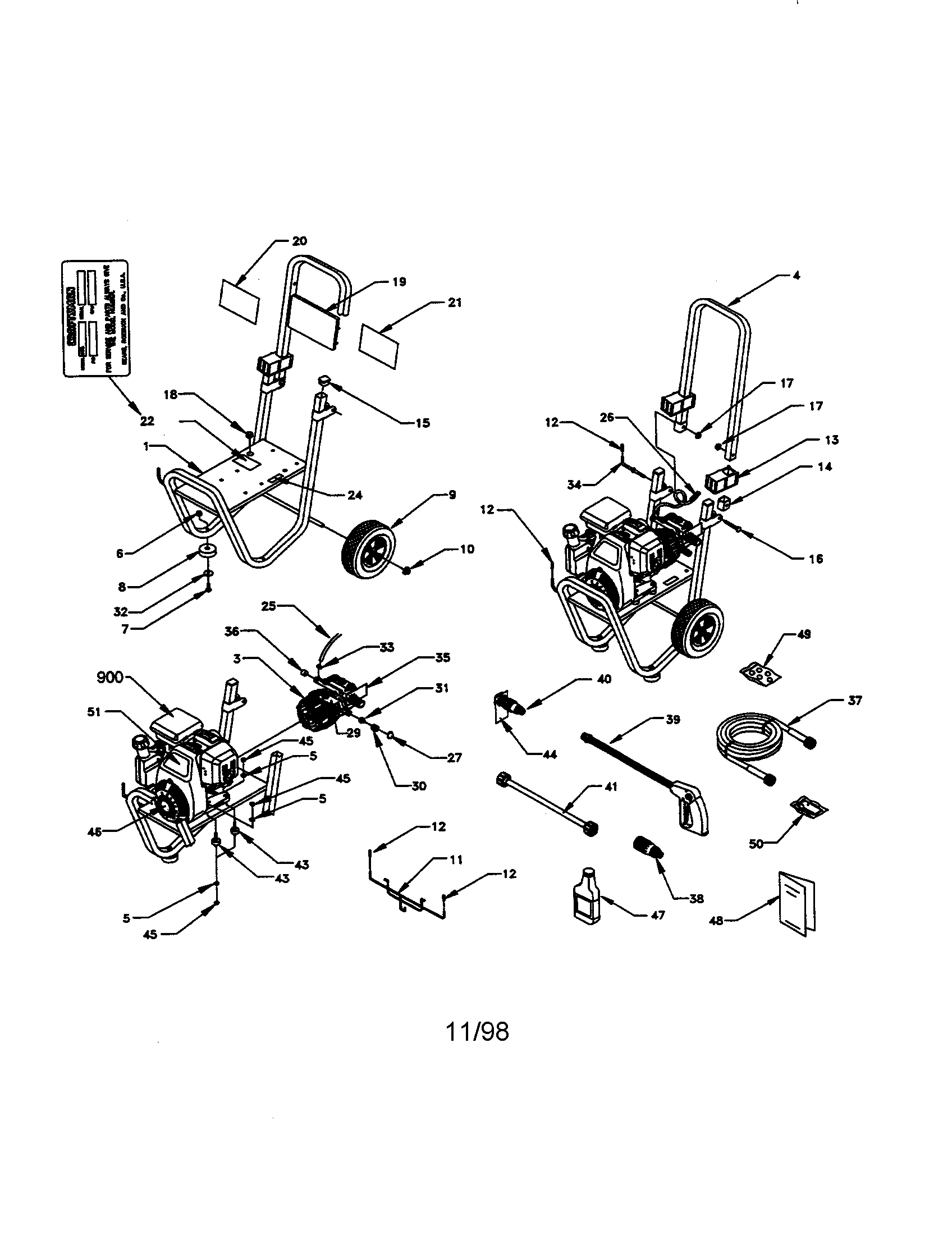 Craftsman 580762011 2000 psi high pressure washer diagram