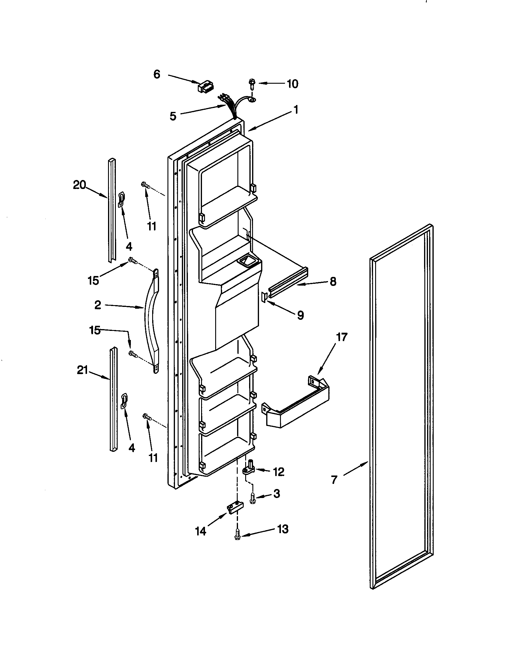 Kenmore 10659747990 freezer door diagram