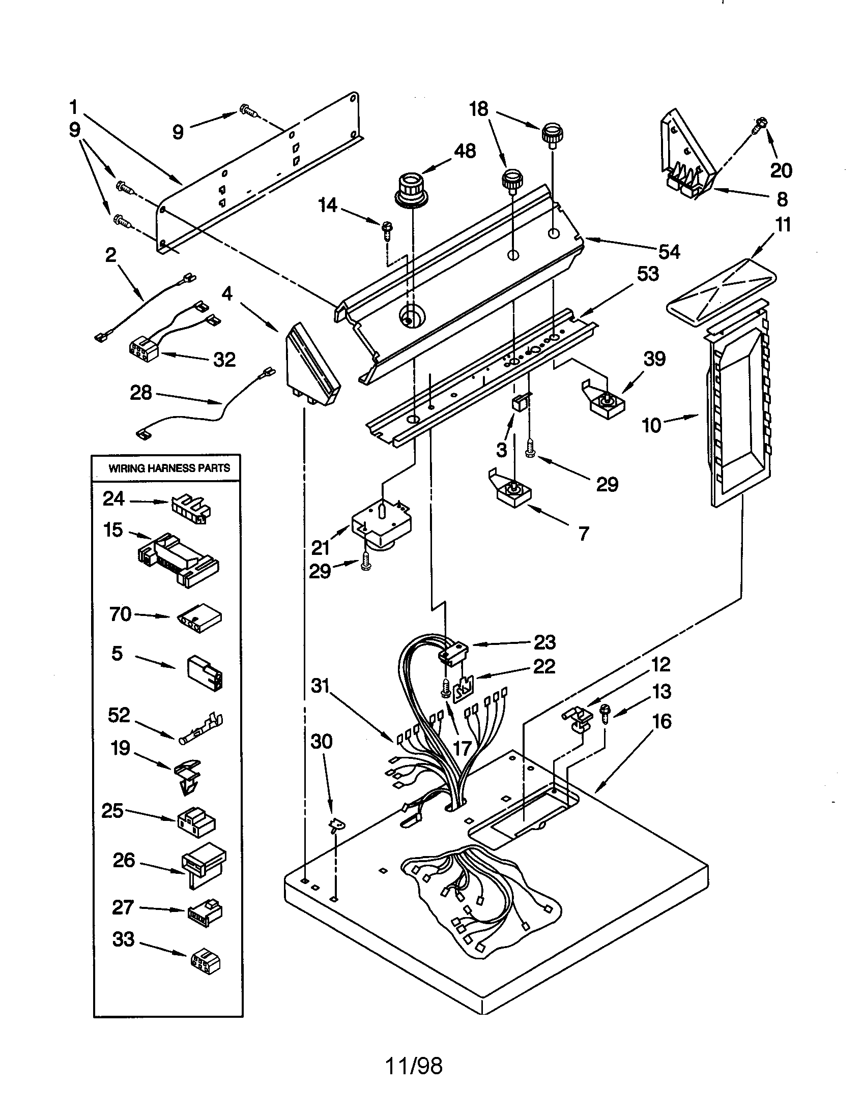 Whirlpool LGR8857EZ3 top and console diagram