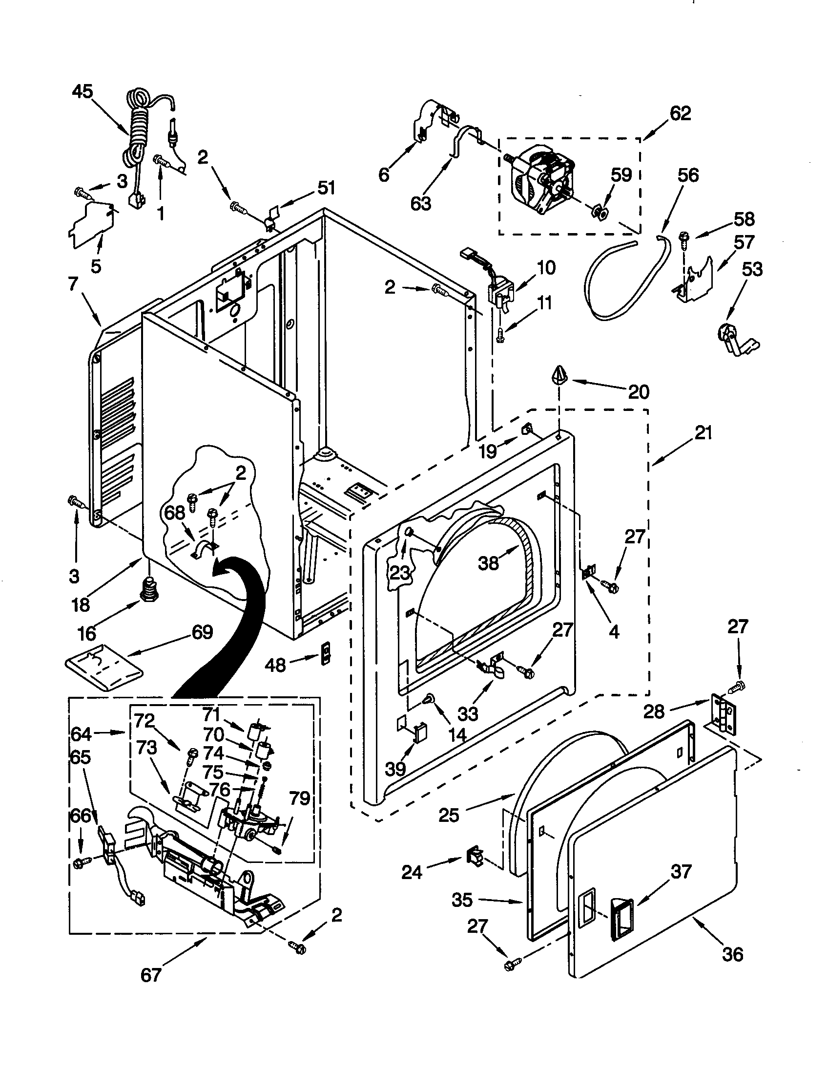 Whirlpool LGR8857EZ3 cabinet diagram