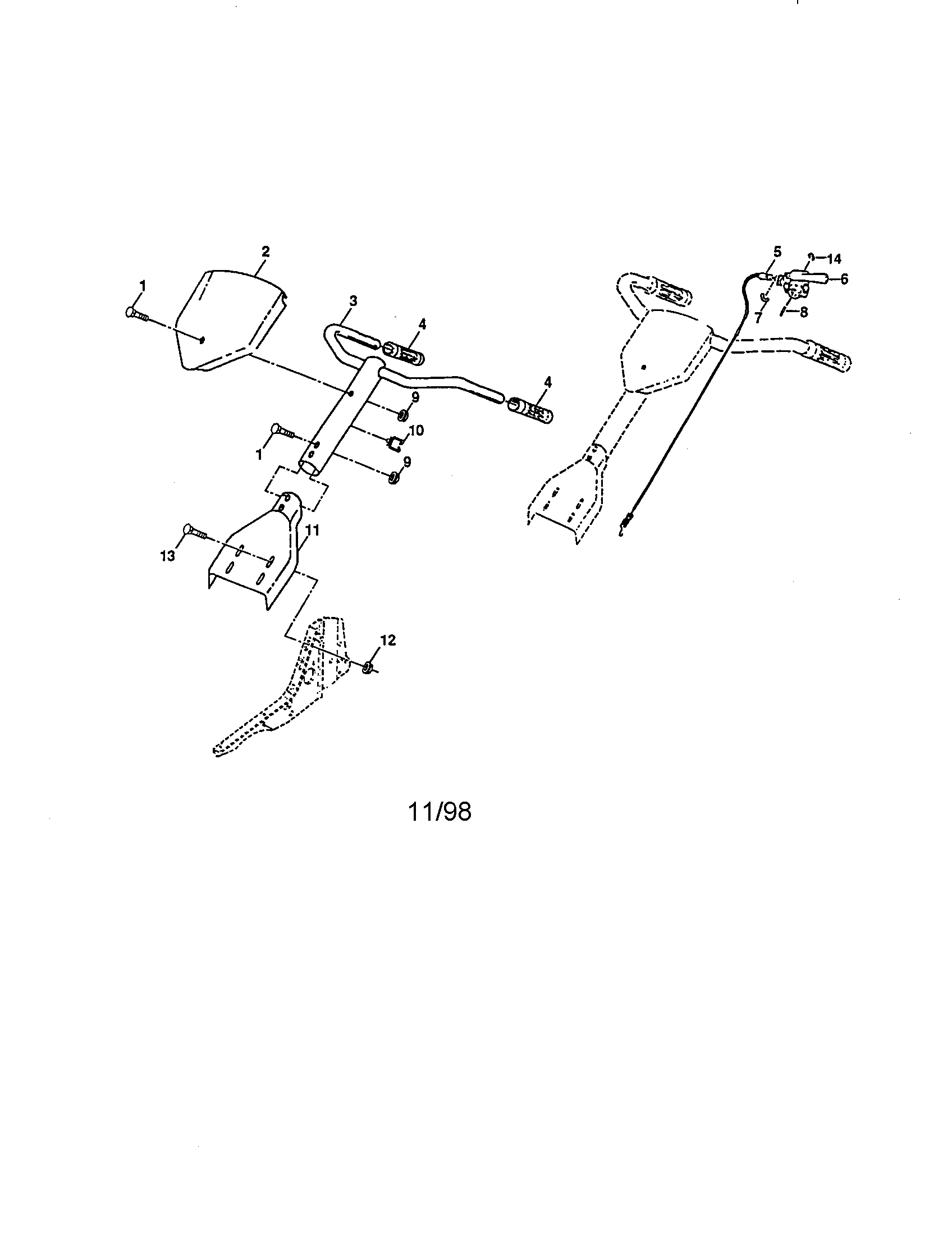 Craftsman 917292352 handle assembly diagram