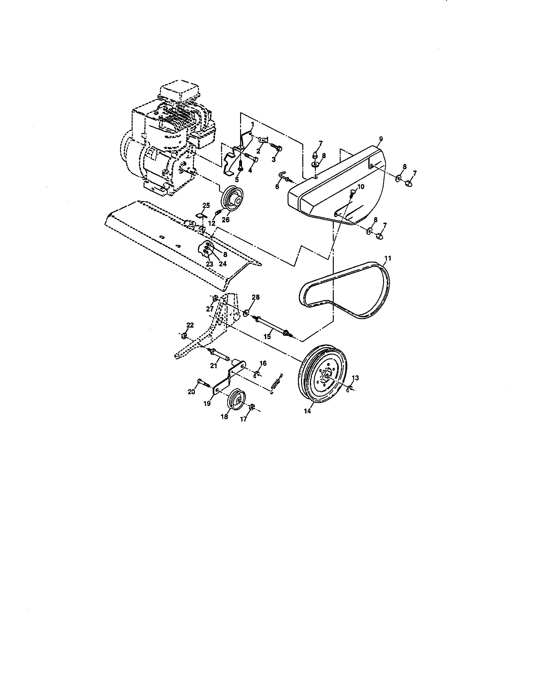 Craftsman 917292352 belt guard and pulley assembly diagram