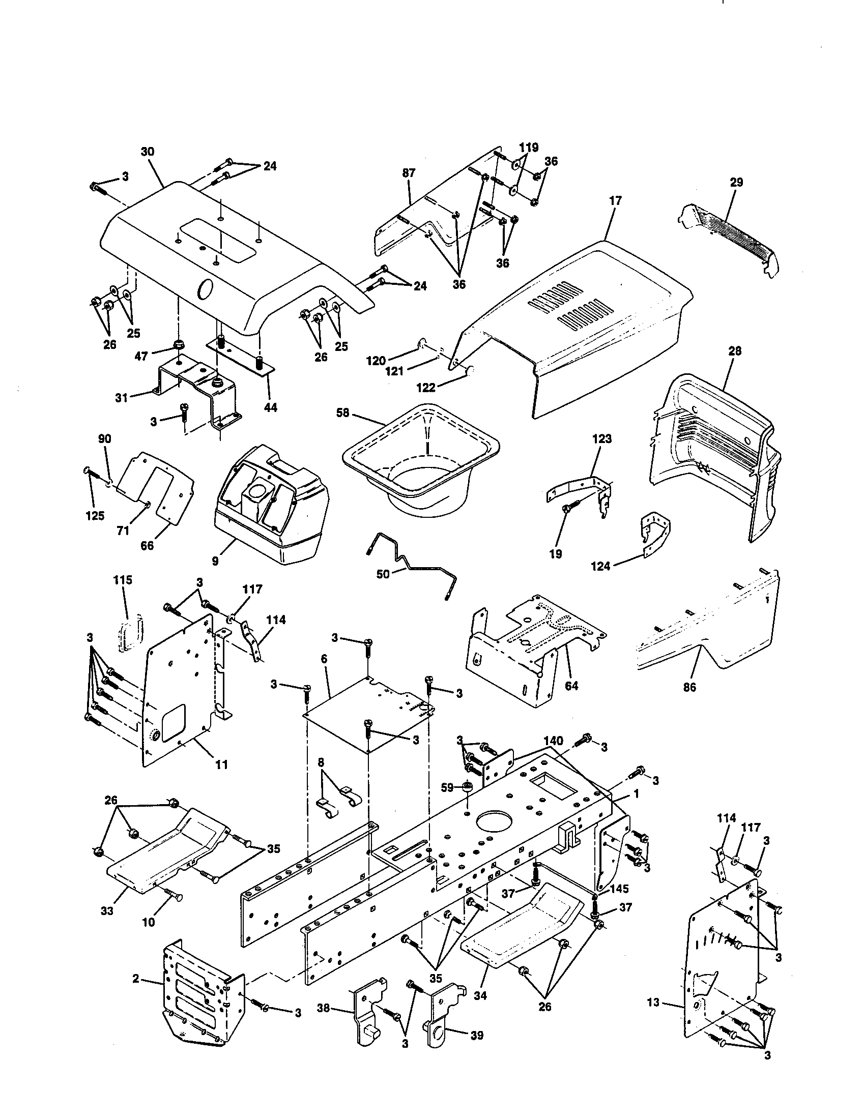 Craftsman 917258695 chassis and enclosures diagram