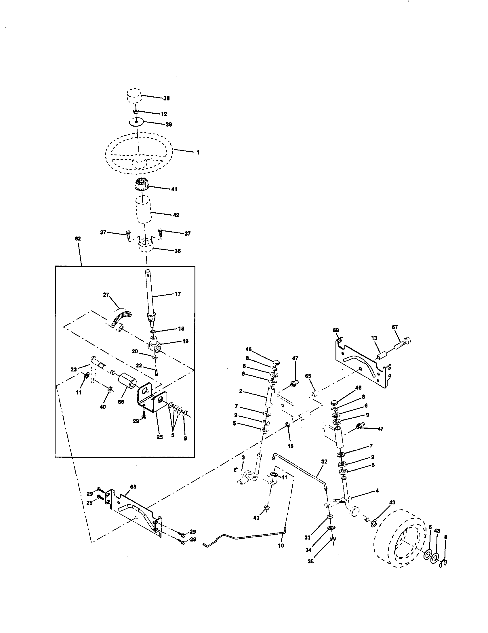 Craftsman 917258695 steering assembly diagram