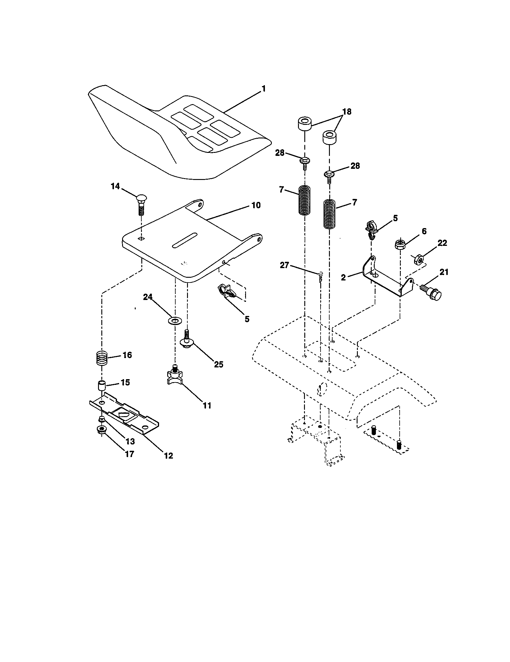 Craftsman 917258695 seat assembly diagram