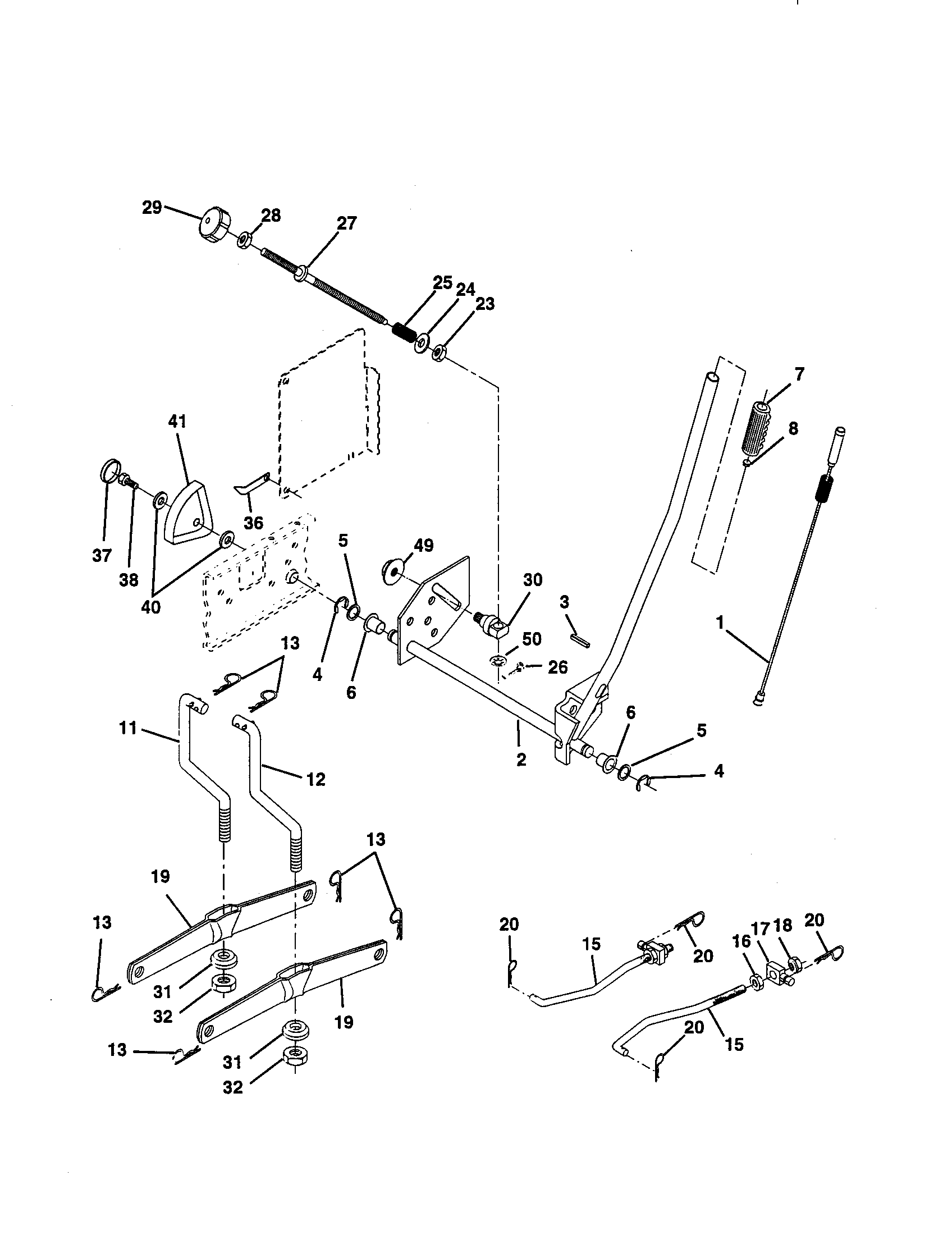 Craftsman 917258695 mower lift diagram