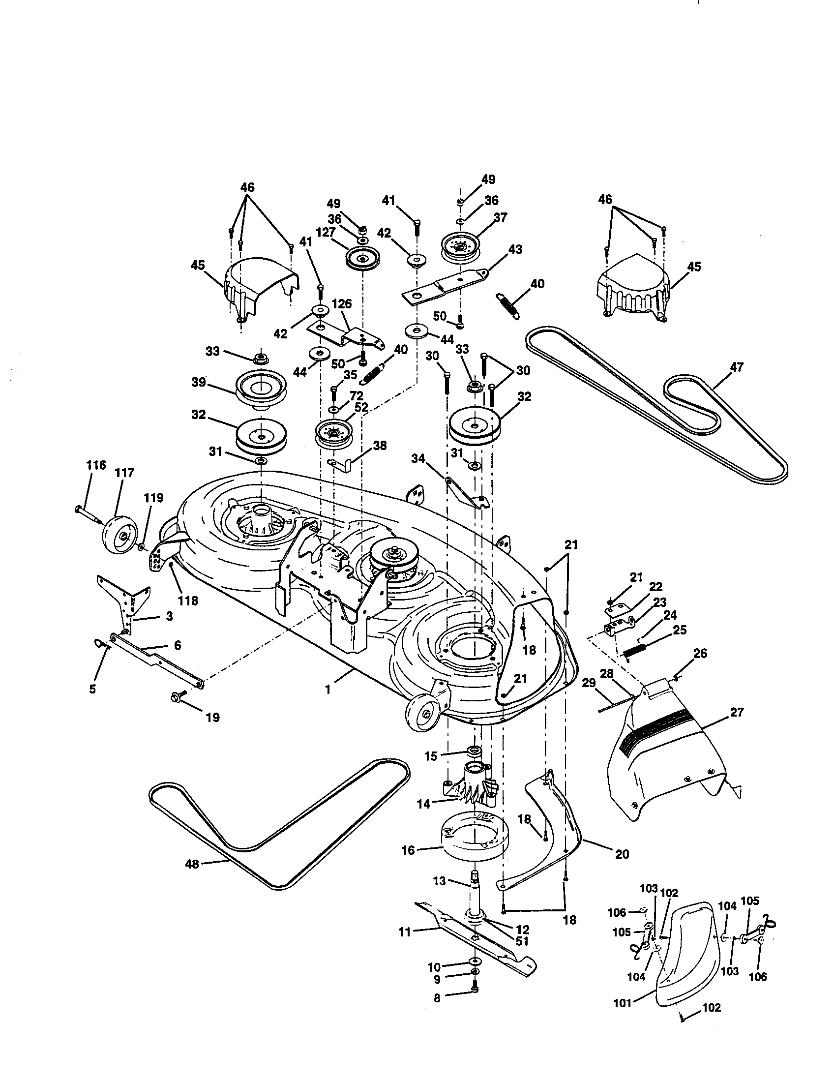 Craftsman 917258695 mower deck diagram