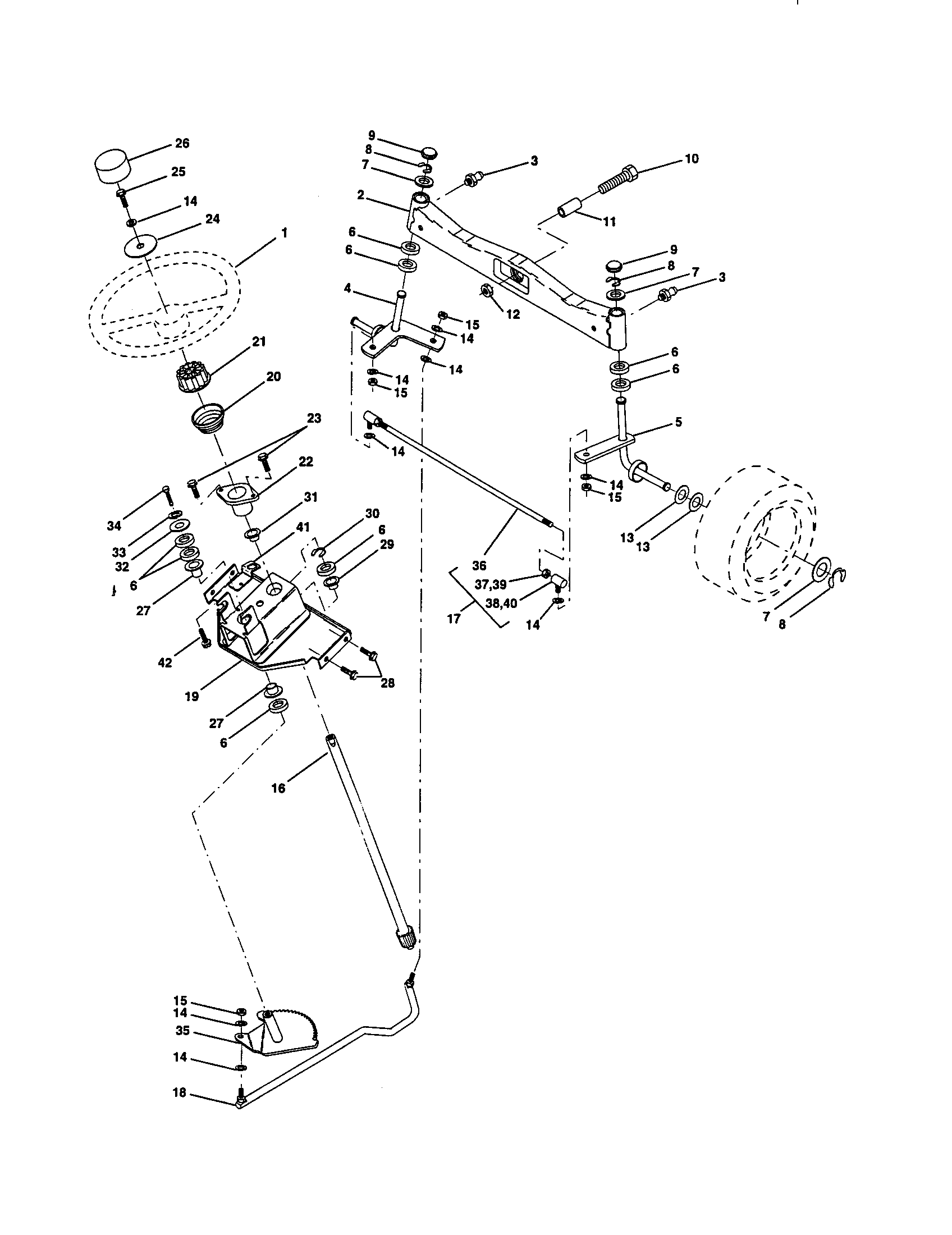 Craftsman 917258873 steering assembly diagram