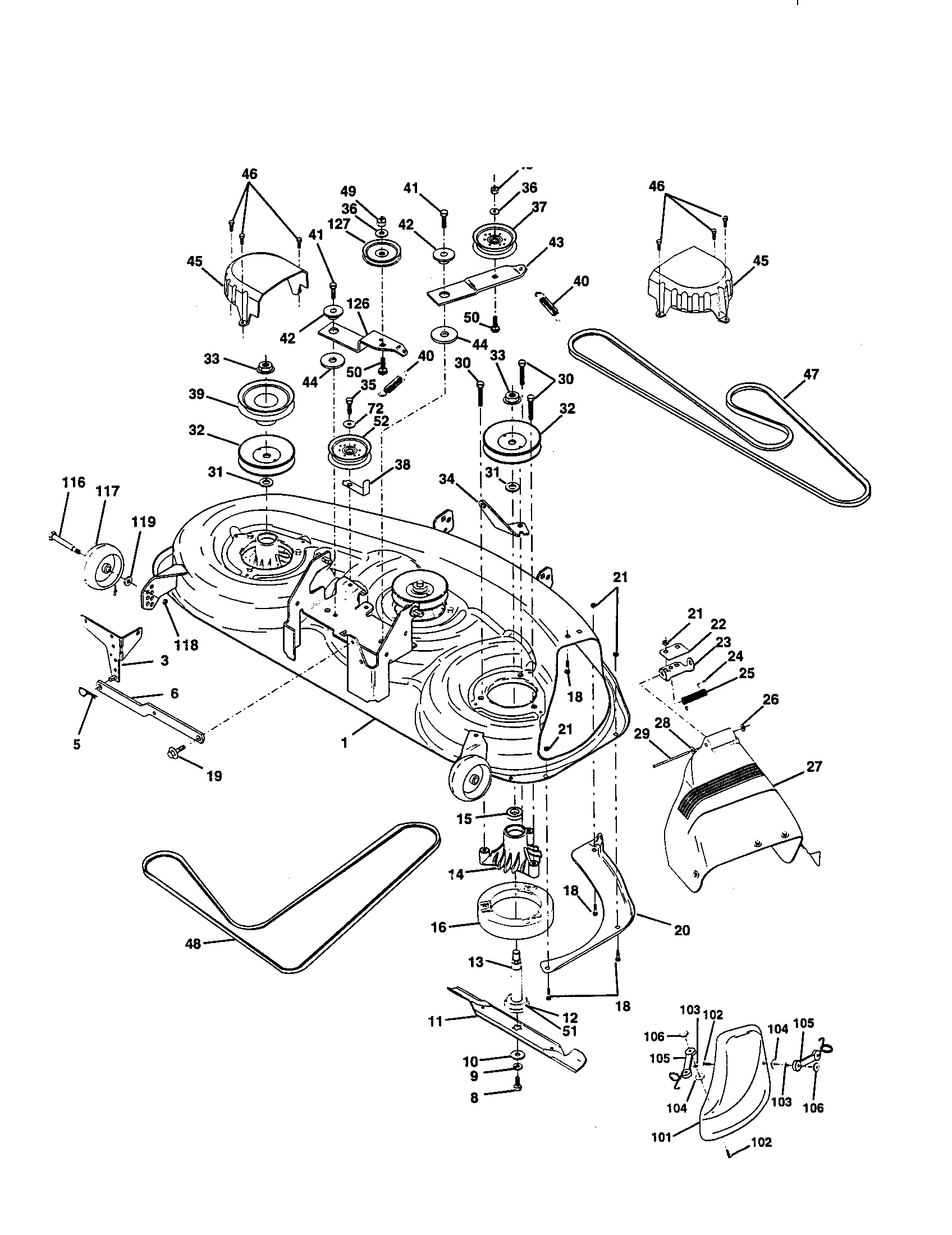 Craftsman 917258873 mower deck diagram
