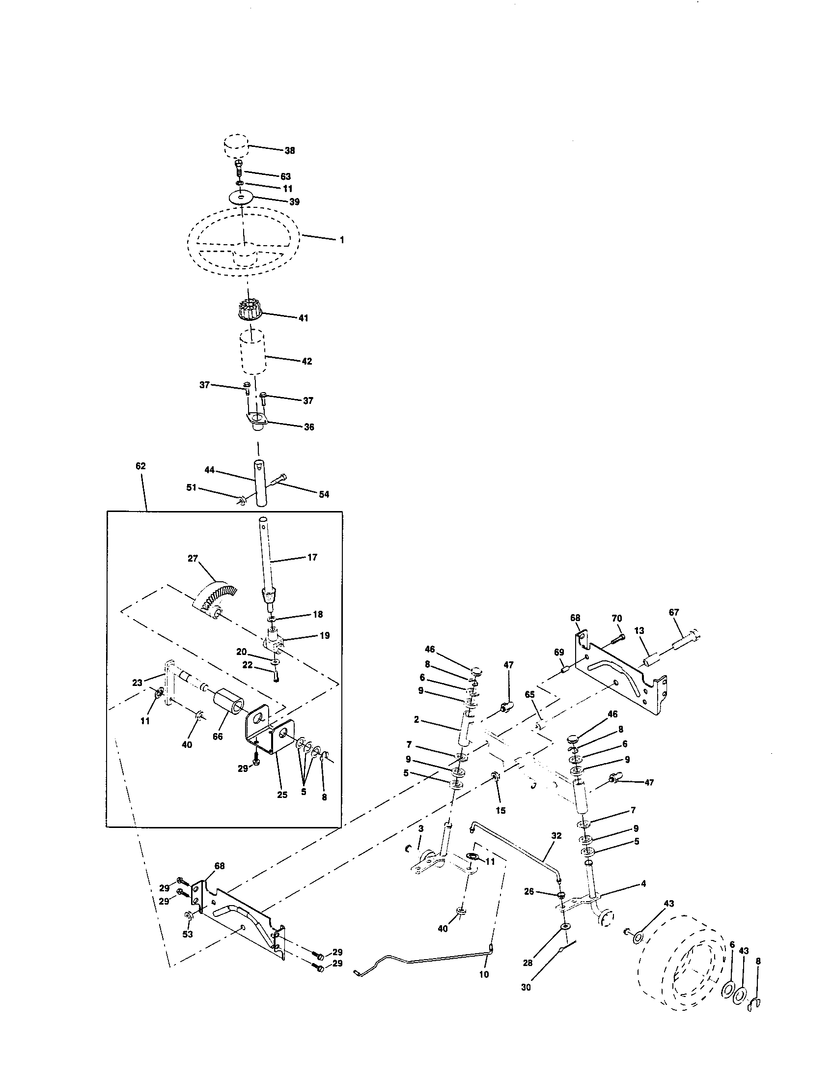 Craftsman 917259830 steering assembly diagram