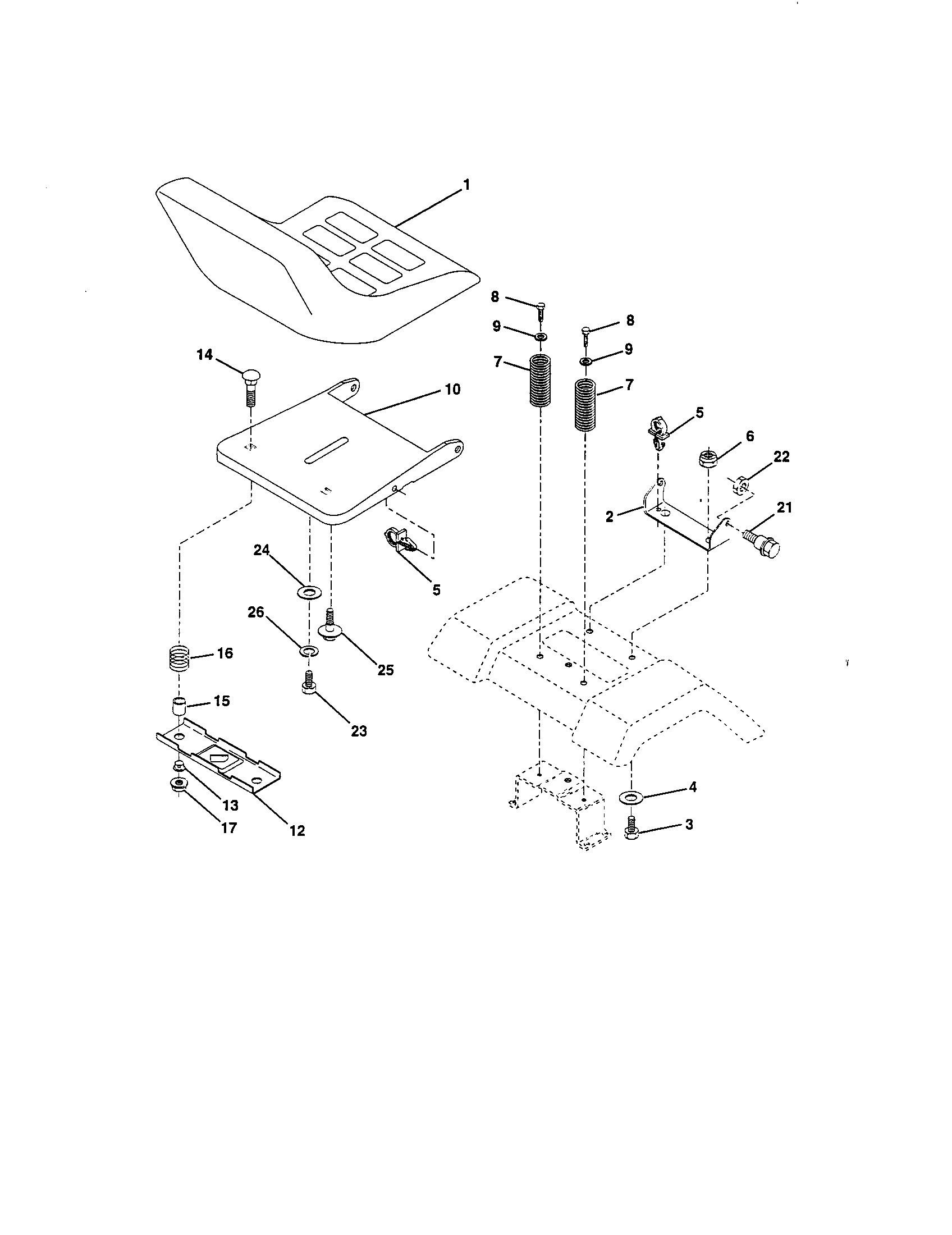 Craftsman 917259830 seat assembly diagram