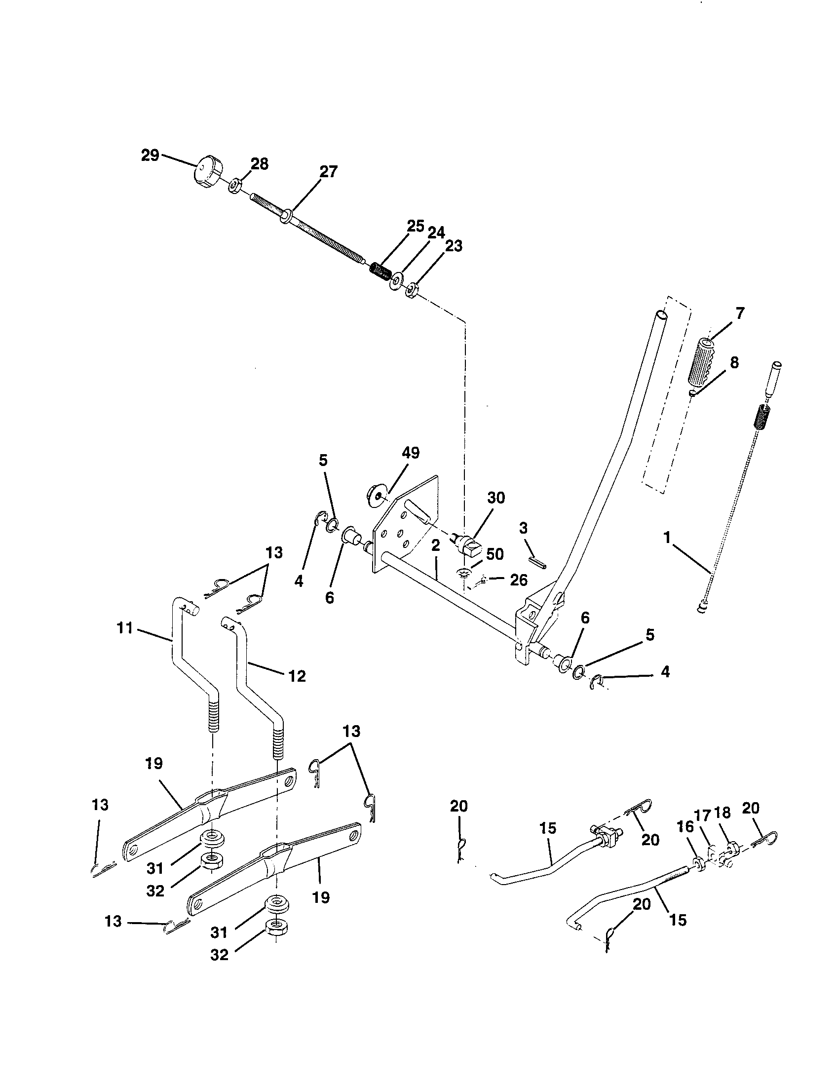 Craftsman 917259830 mower lift diagram