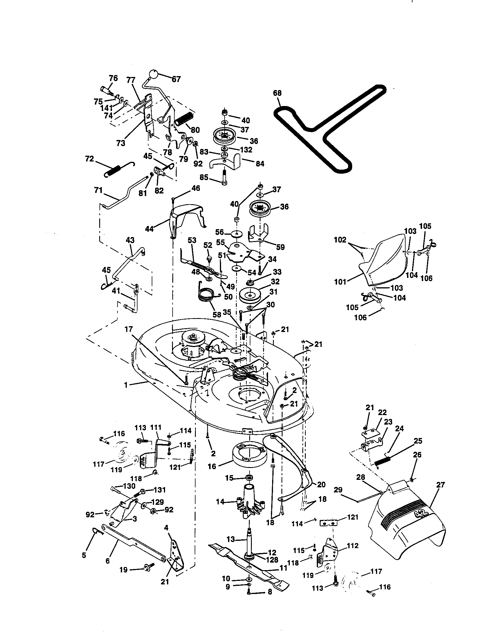 Craftsman 917259820 mower deck diagram