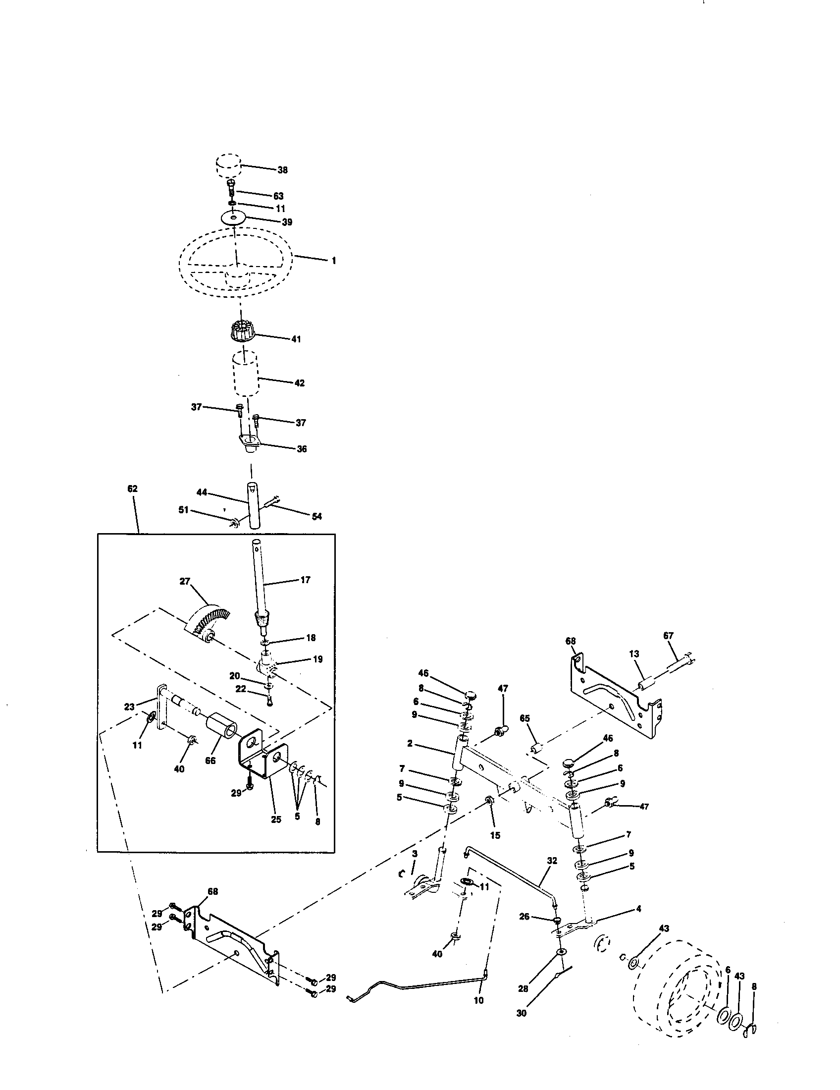 Craftsman 917259162 steering assembly diagram
