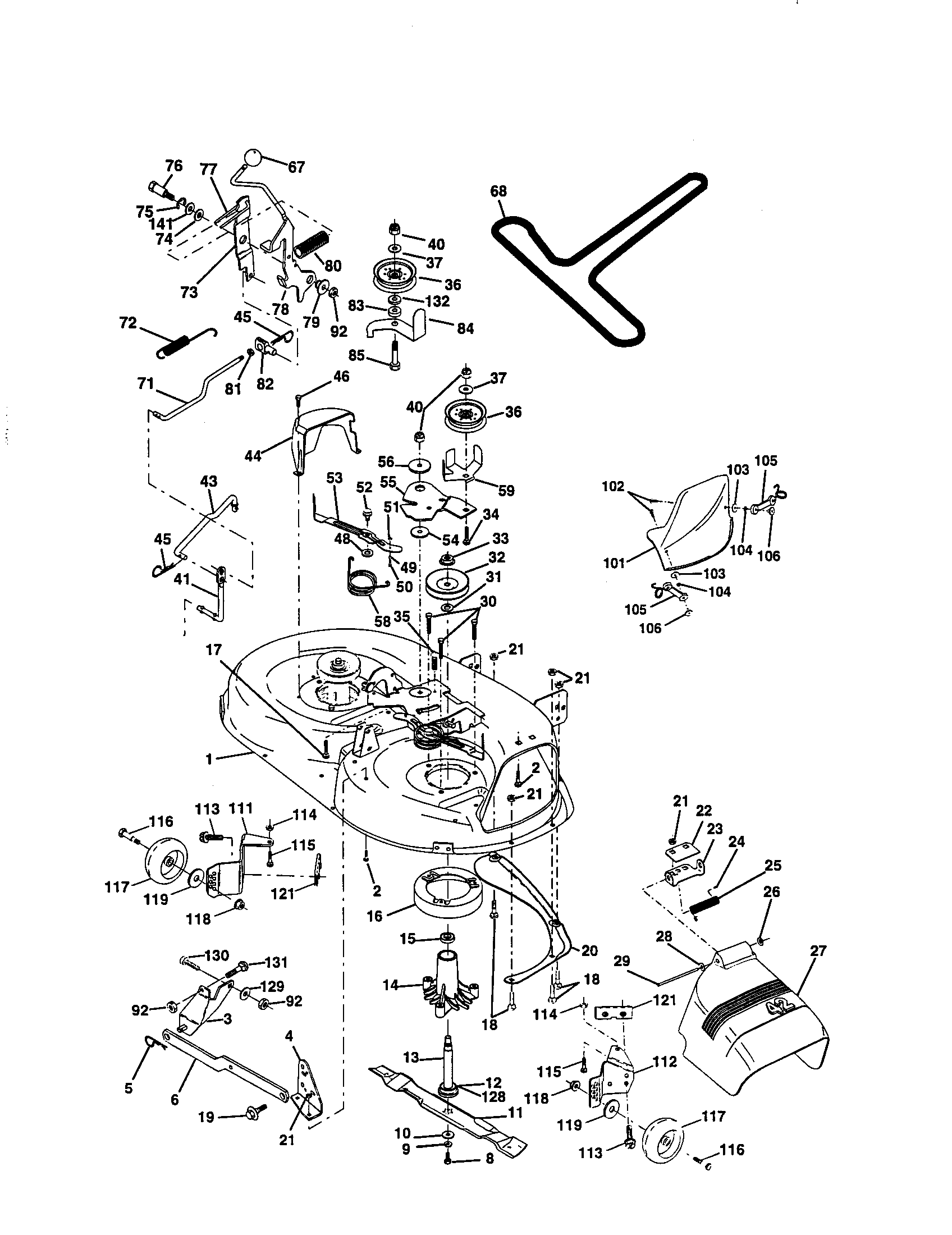 Craftsman 917259162 mower deck diagram