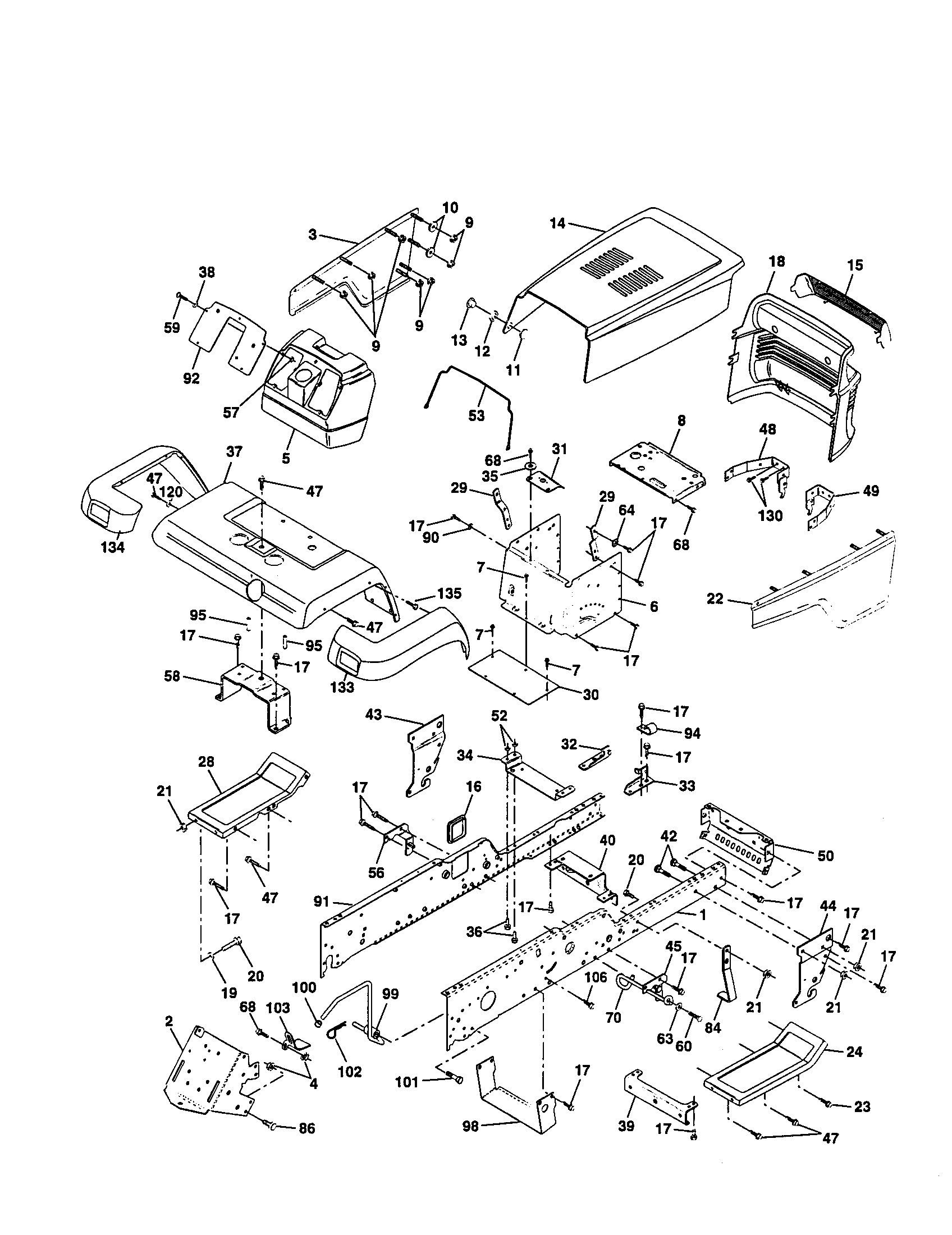 Craftsman 917258922 chassis and enclosures diagram