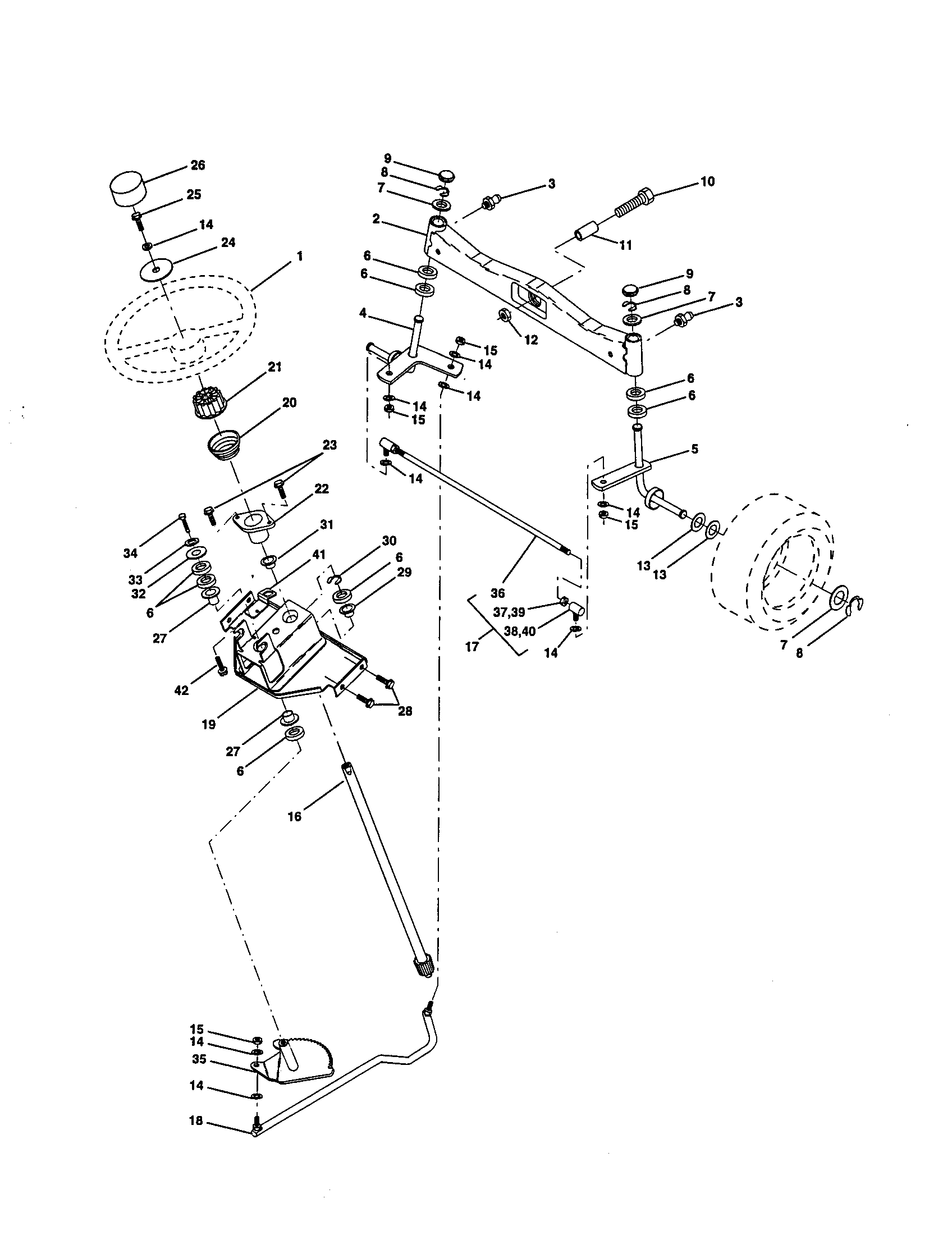 Craftsman 917258922 steering assembly diagram