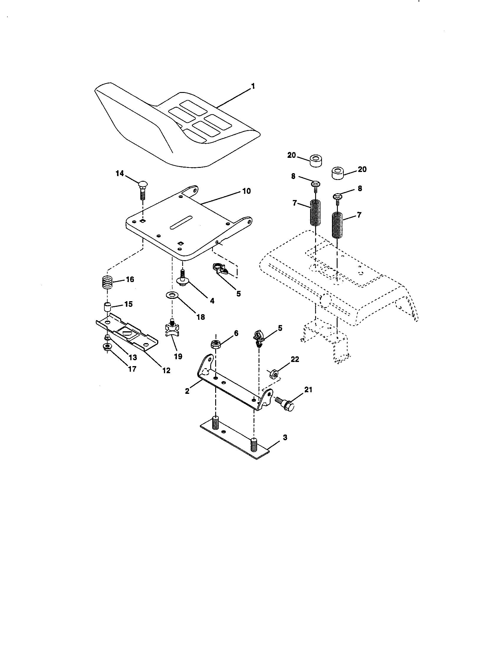 Craftsman 917258922 seat assembly diagram