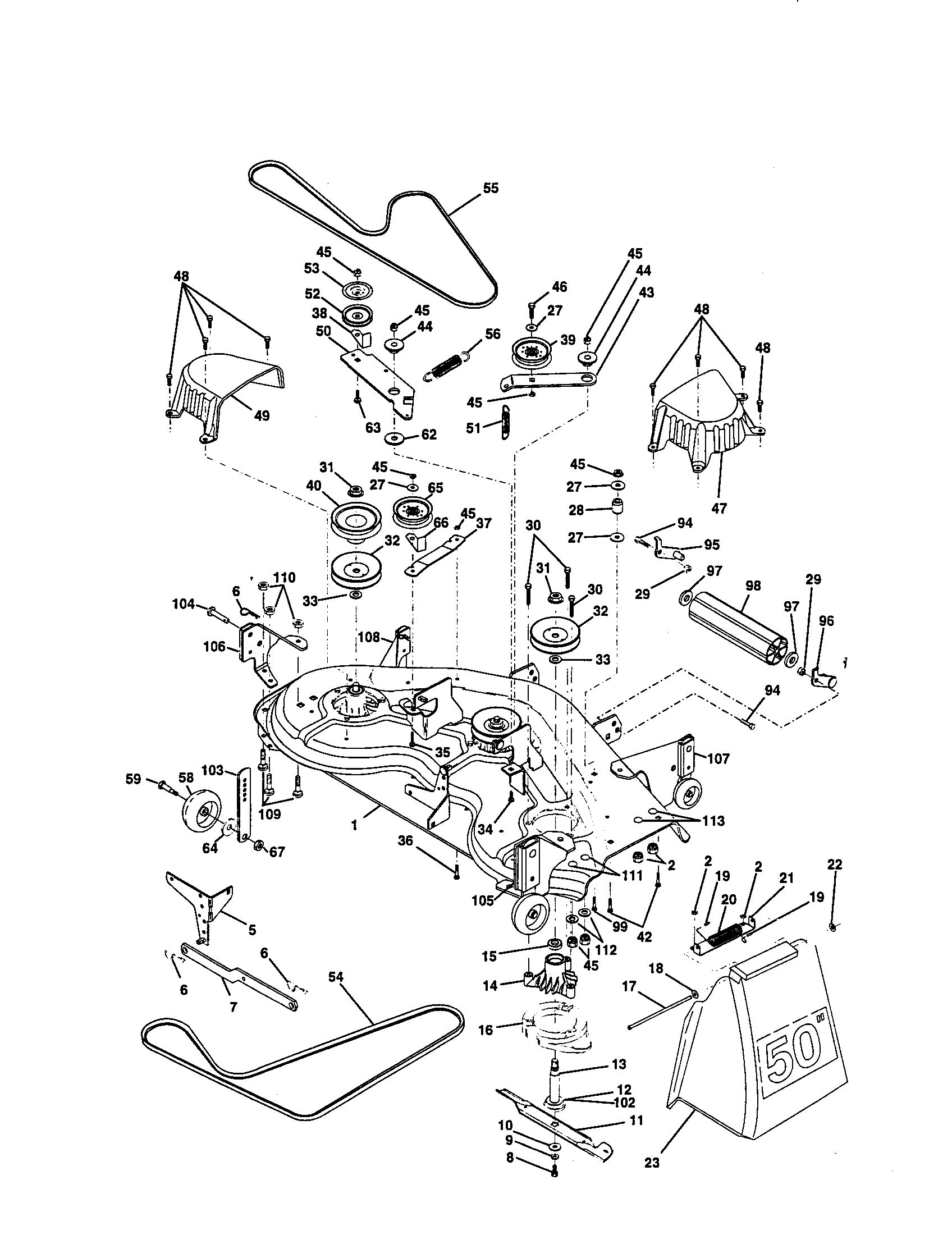Craftsman 917258922 mower deck diagram