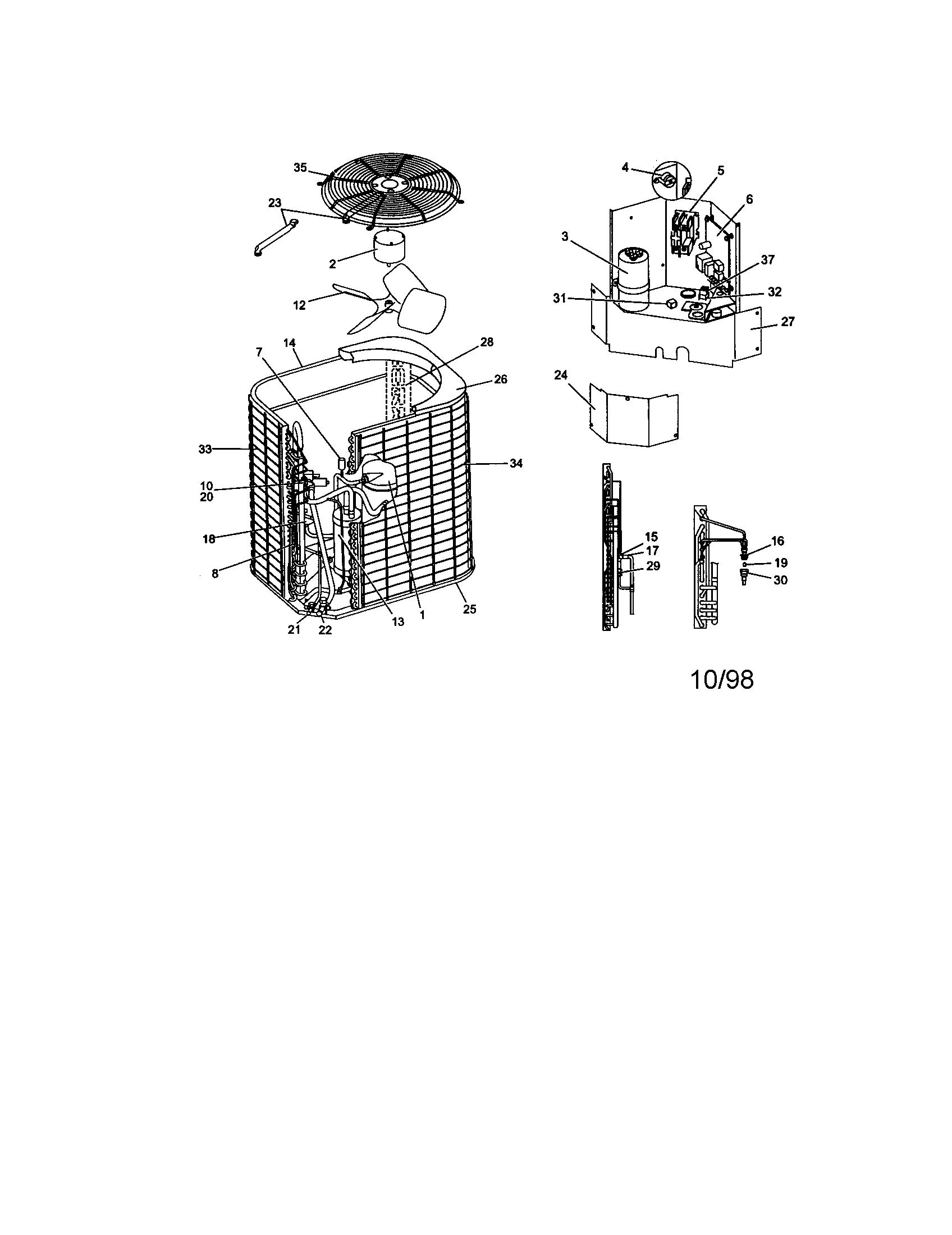 York E1RC024S06A heat pump outdoor unit diagram