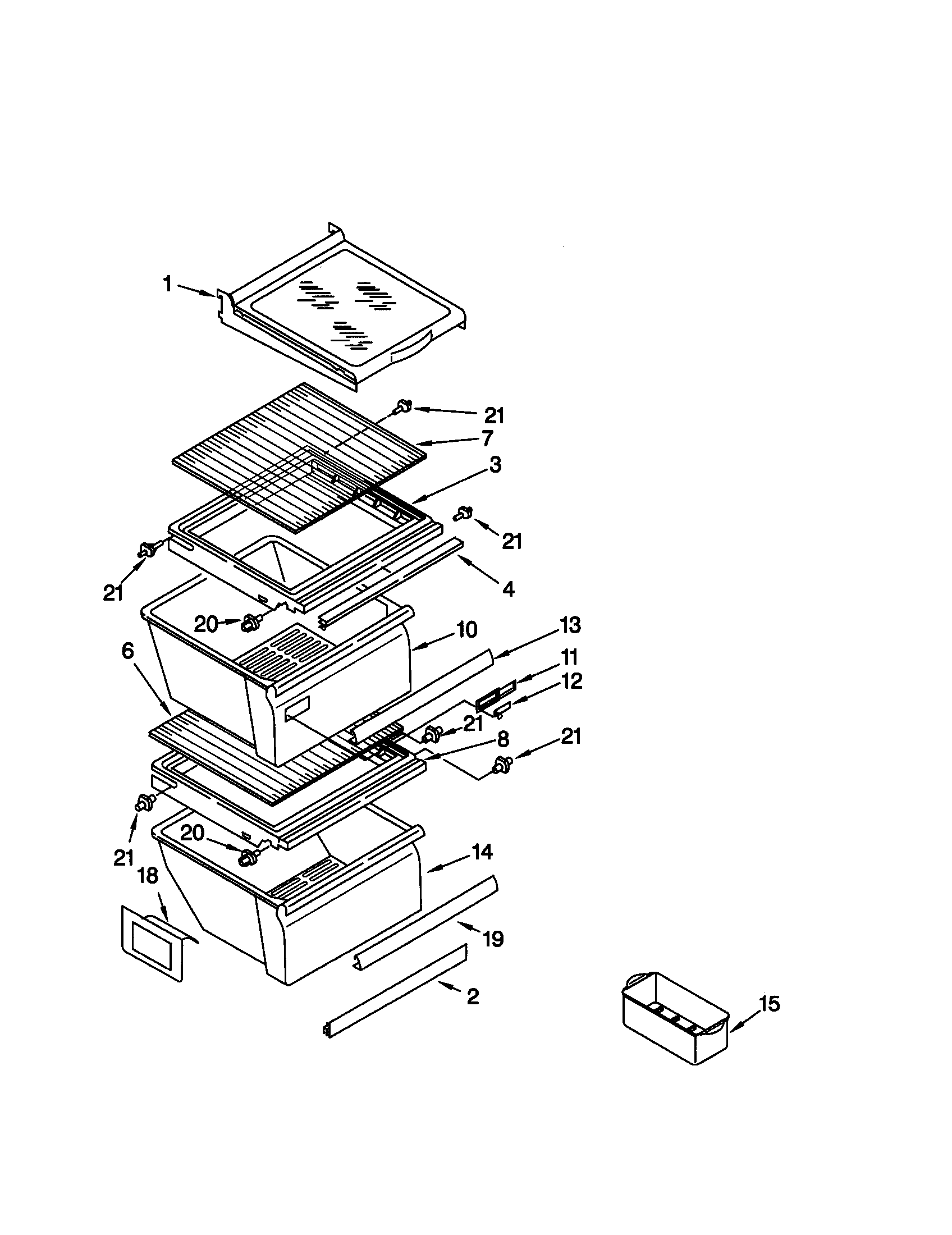 Kenmore 10659045990 refrigerator shelf diagram